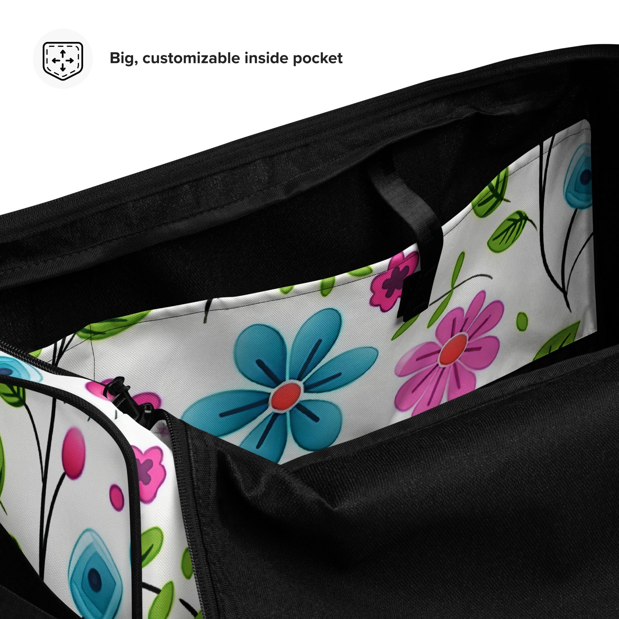 Floral Duffle Bag, Flower Lover Gym Bag, Botanical Travel Bag, Flower Enthusiast Bag, Blossom Duffle, Lovely Bloom Carryall, Spring Inspired Luggage