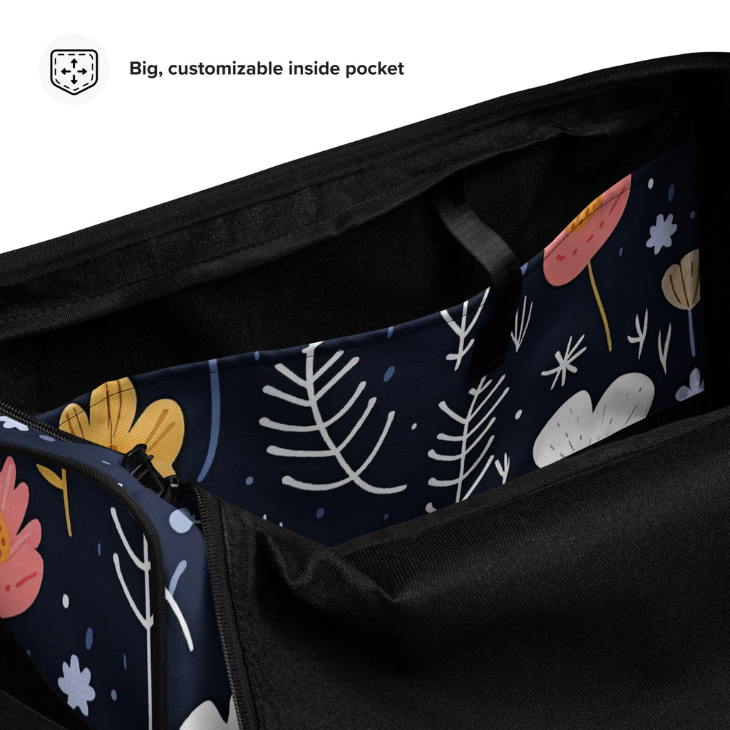 Floral Duffle Bag, Flower Lover Gym Bag, Botanical Travel Bag, Flower Enthusiast Bag, Blossom Duffle, Lovely Bloom Carryall, Spring Inspired Luggage