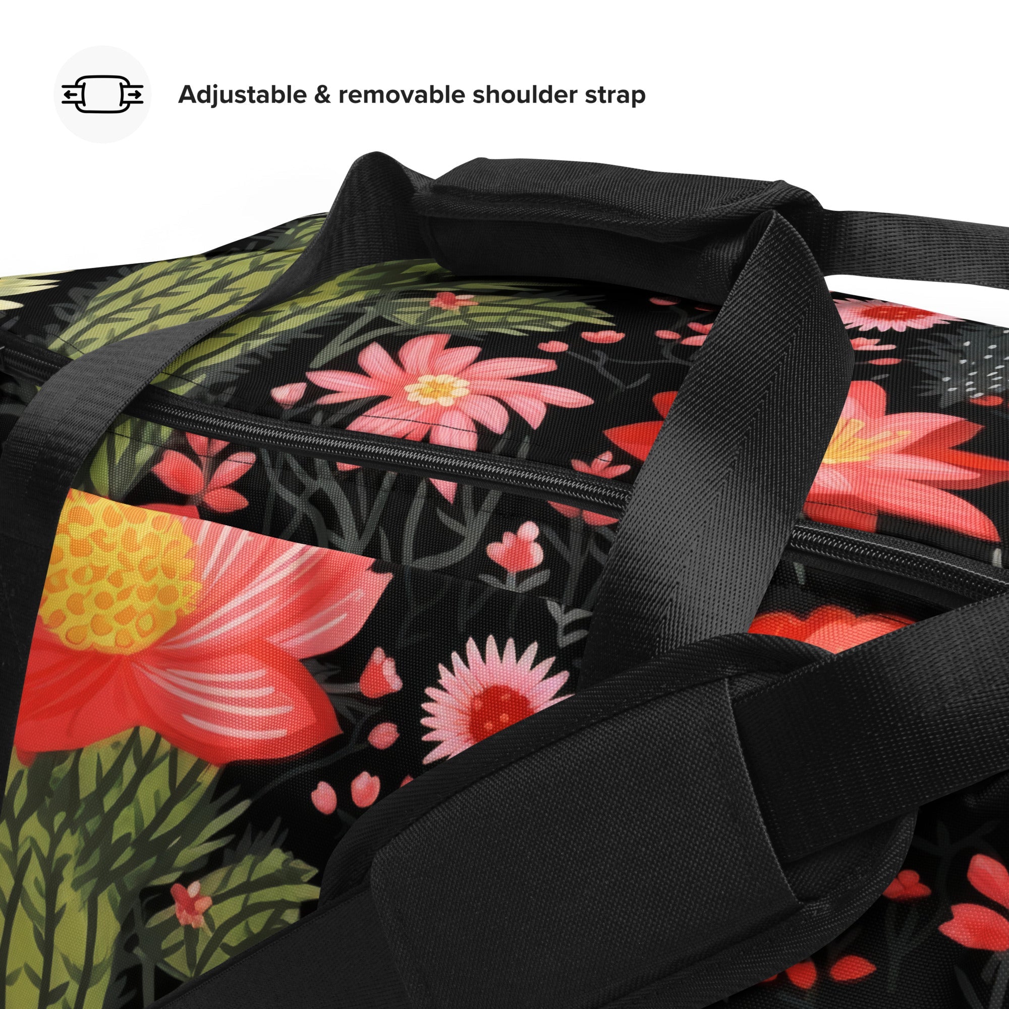 Floral Duffle Bag, Flower Lover Gym Bag, Botanical Travel Bag, Flower Enthusiast Bag, Blossom Duffle, Lovely Bloom Carryall, Spring Inspired Luggage