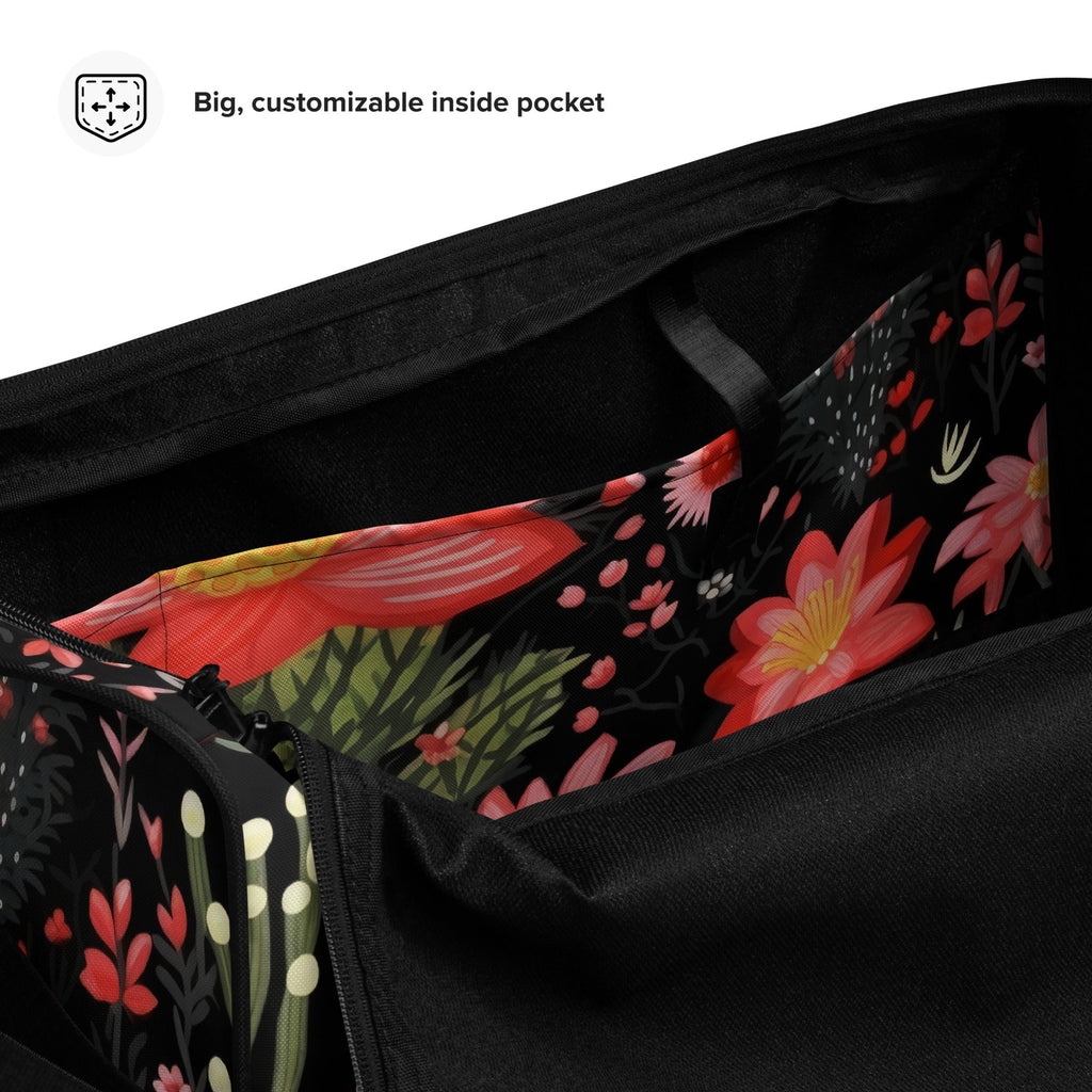 Floral Duffle Bag, Flower Lover Gym Bag, Botanical Travel Bag, Flower Enthusiast Bag, Blossom Duffle, Lovely Bloom Carryall, Spring Inspired Luggage