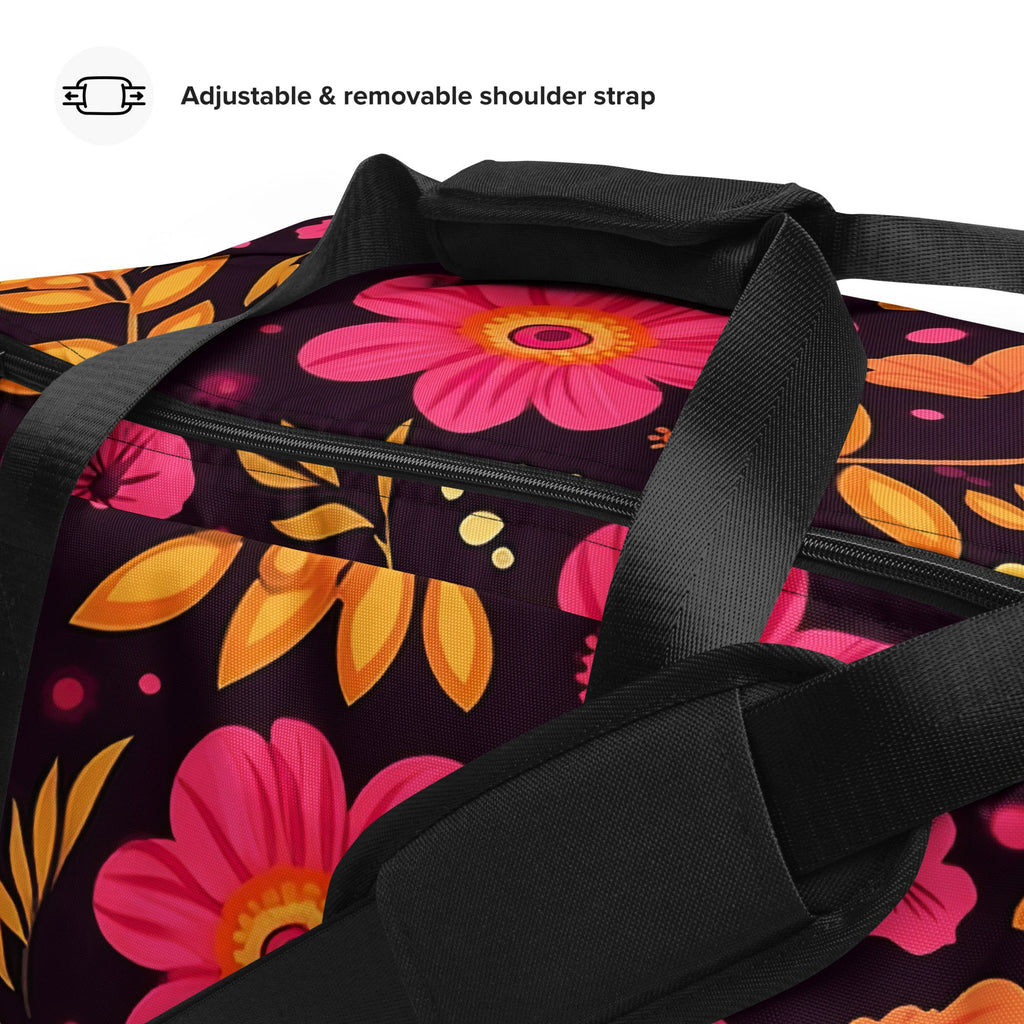 Floral Duffle Bag, Flower Lover Gym Bag, Botanical Travel Bag, Flower Enthusiast Bag, Blossom Duffle, Lovely Bloom Carryall, Spring Inspired Luggage