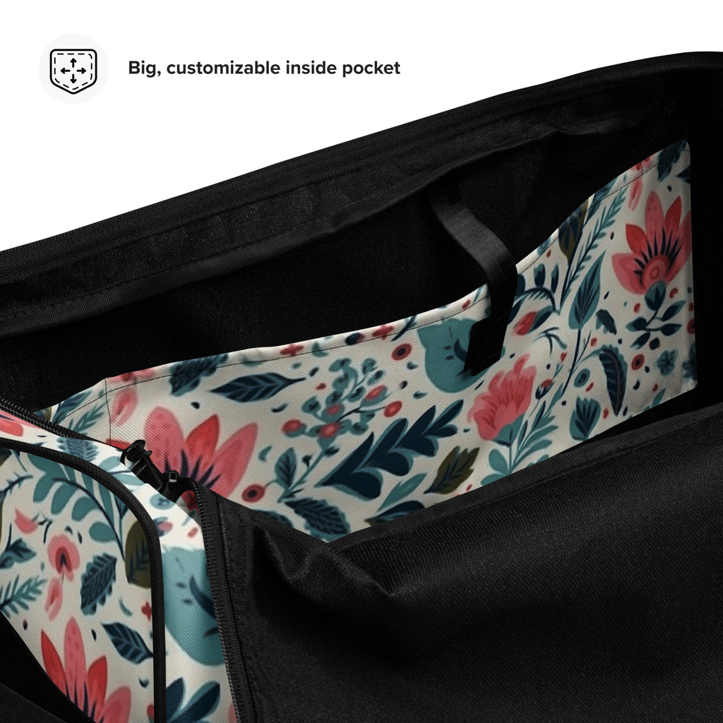 Floral Duffle Bag, Flower Lover Gym Bag, Botanical Travel Bag, Flower Enthusiast Bag, Blossom Duffle, Lovely Bloom Carryall, Spring Inspired Luggage