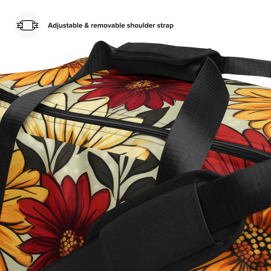 Floral Duffle Bag, Flower Lover Gym Bag, Botanical Travel Bag, Flower Enthusiast Bag, Blossom Duffle, Lovely Bloom Carryall, Spring Inspired Luggage