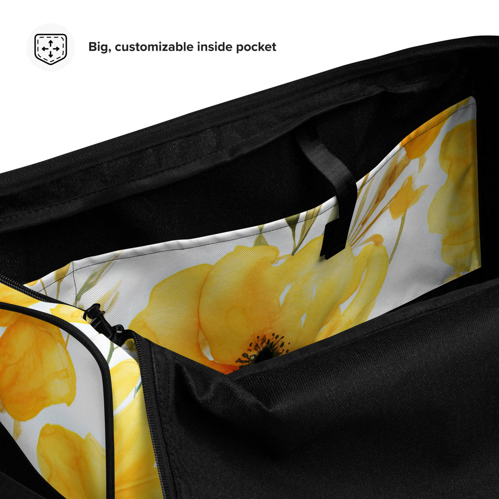 Floral Duffle Bag, Flower Lover Gym Bag, Botanical Travel Bag, Flower Enthusiast Bag, Blossom Duffle, Lovely Bloom Carryall, Spring Inspired Luggage