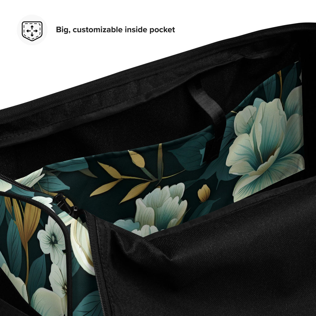 Floral Duffle Bag, Flower Lover Gym Bag, Botanical Travel Bag, Flower Enthusiast Bag, Blossom Duffle, Lovely Bloom Carryall, Spring Inspired Luggage