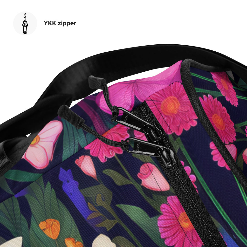 Floral Duffle Bag, Flower Lover Gym Bag, Botanical Travel Bag, Flower Enthusiast Bag, Blossom Duffle, Lovely Bloom Carryall, Spring Inspired Luggage