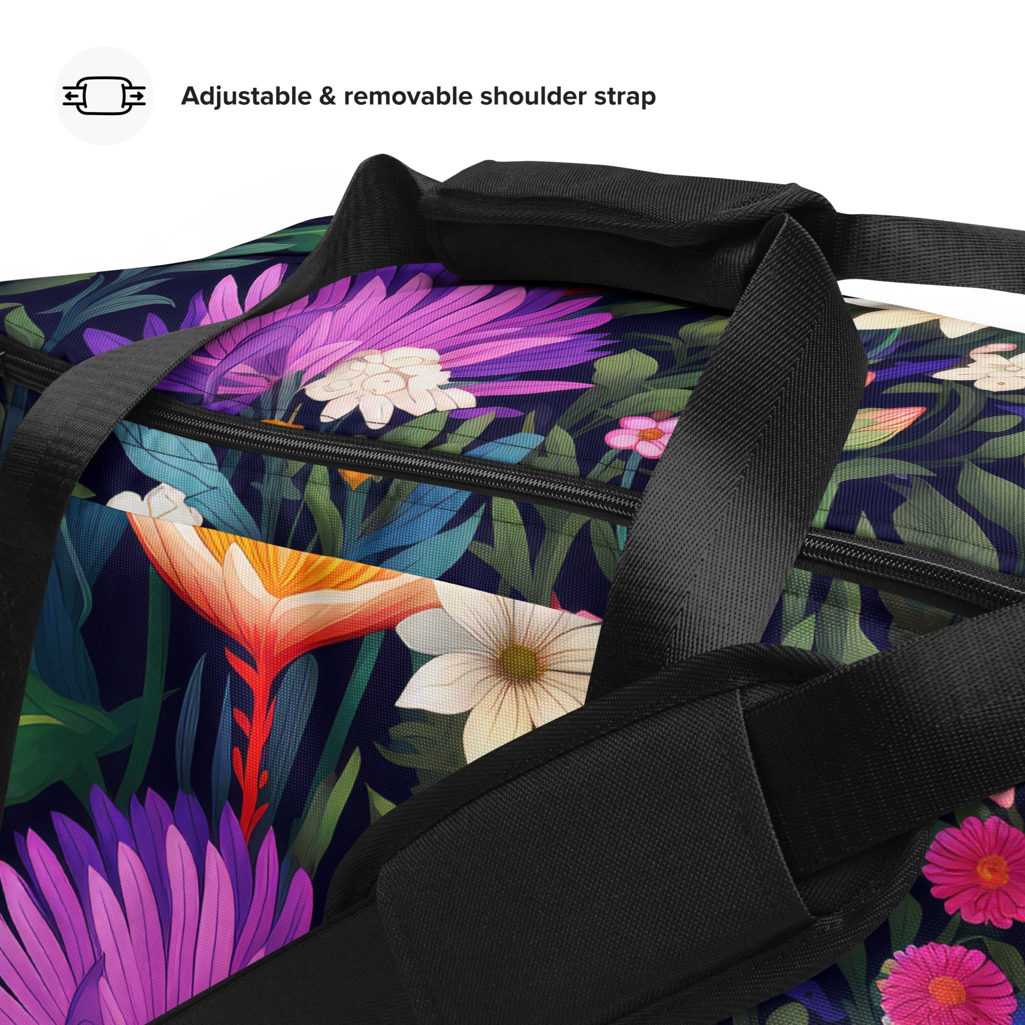 Floral Duffle Bag, Flower Lover Gym Bag, Botanical Travel Bag, Flower Enthusiast Bag, Blossom Duffle, Lovely Bloom Carryall, Spring Inspired Luggage