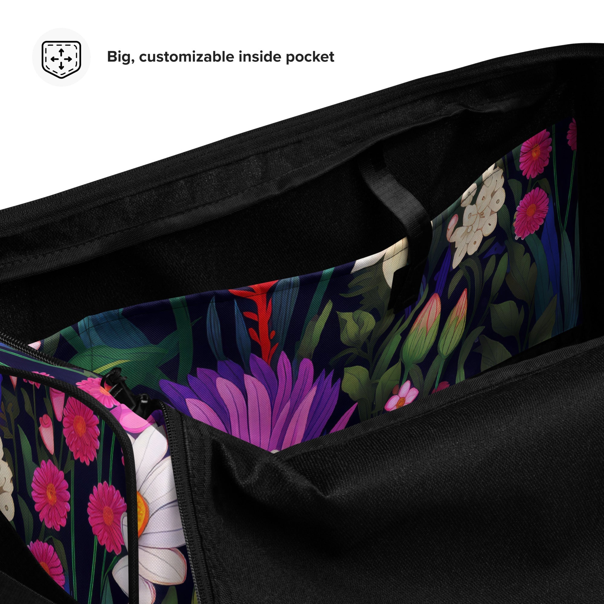 Floral Duffle Bag, Flower Lover Gym Bag, Botanical Travel Bag, Flower Enthusiast Bag, Blossom Duffle, Lovely Bloom Carryall, Spring Inspired Luggage