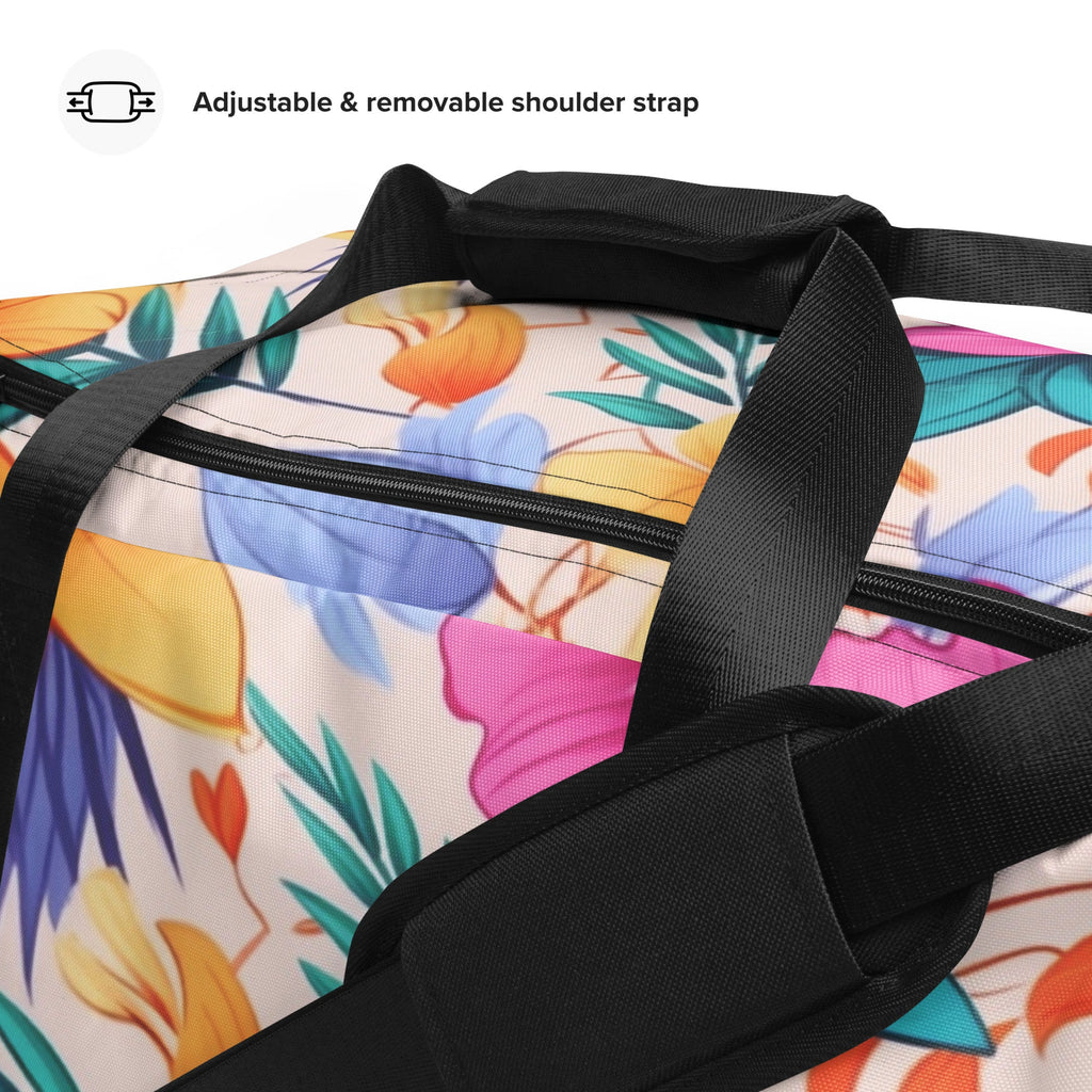 Floral Duffle Bag, Flower Lover Gym Bag, Botanical Travel Bag, Flower Enthusiast Bag, Blossom Duffle, Lovely Bloom Carryall, Spring Inspired Luggage