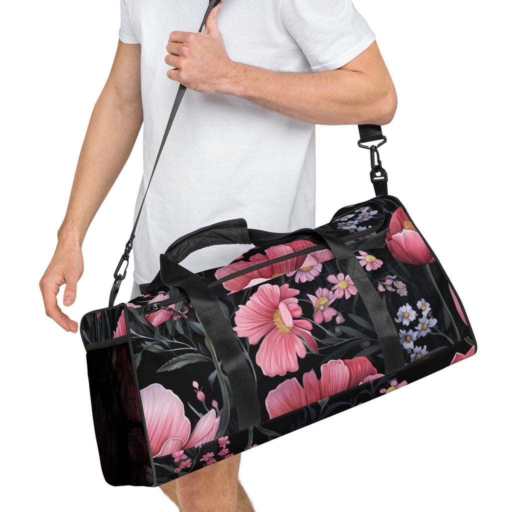 Floral Duffle Bag, Flower Lover Gym Bag, Botanical Travel Bag, Flower Enthusiast Bag, Blossom Duffle, Lovely Bloom Carryall, Spring Inspired Luggage