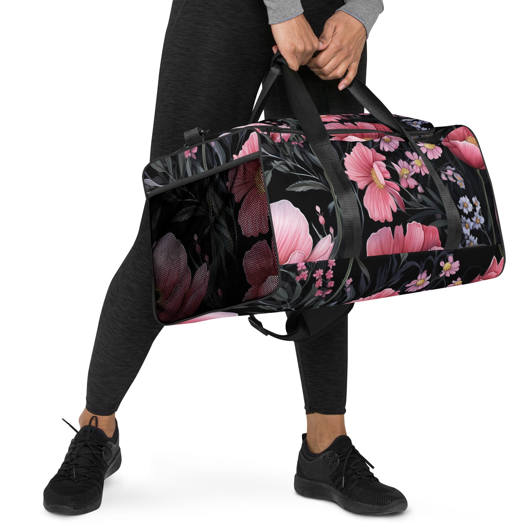 Floral Duffle Bag, Flower Lover Gym Bag, Botanical Travel Bag, Flower Enthusiast Bag, Blossom Duffle, Lovely Bloom Carryall, Spring Inspired Luggage