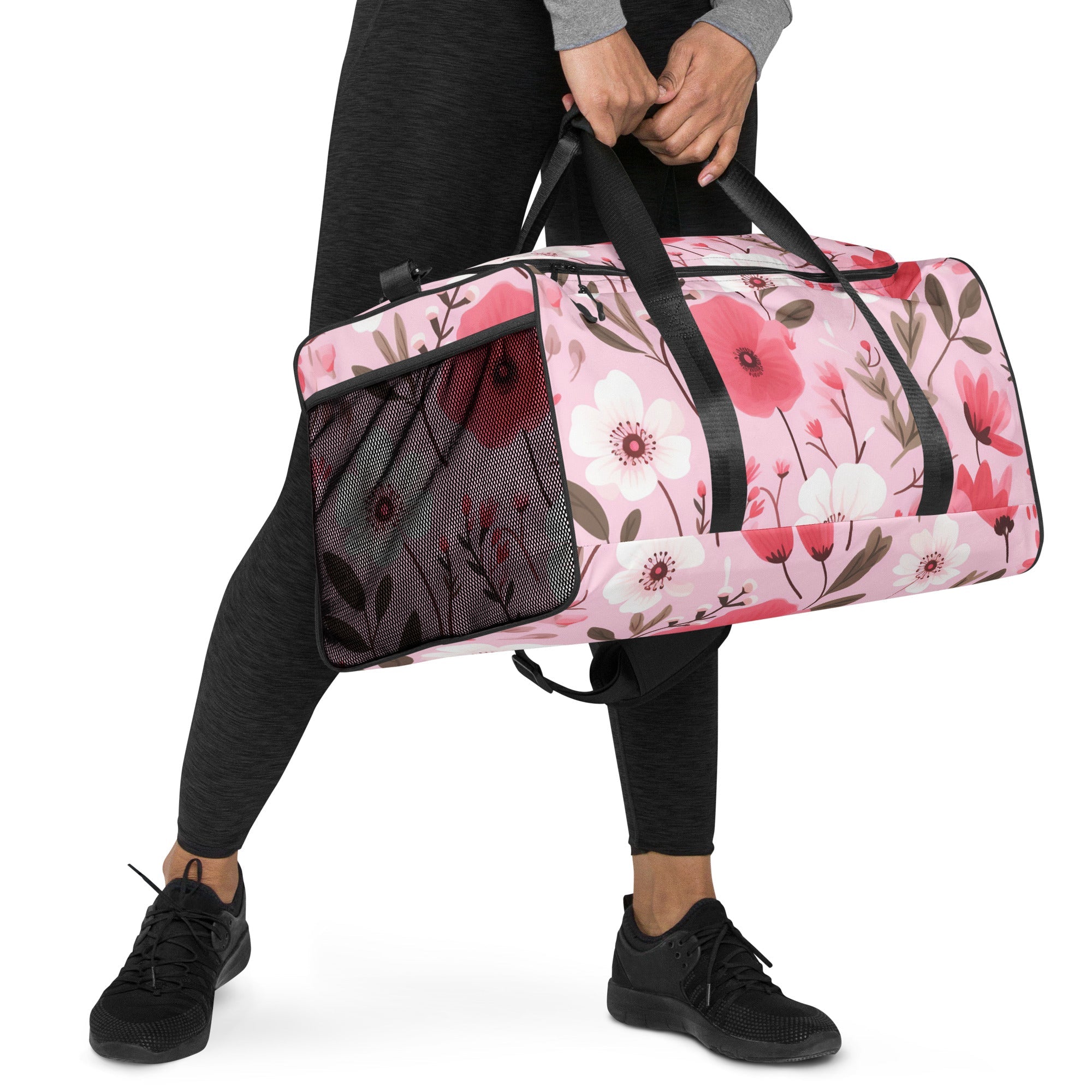 Floral Duffle Bag, Flower Lover Gym Bag, Botanical Travel Bag, Flower Enthusiast Bag, Blossom Duffle, Lovely Bloom Carryall, Spring Inspired Luggage