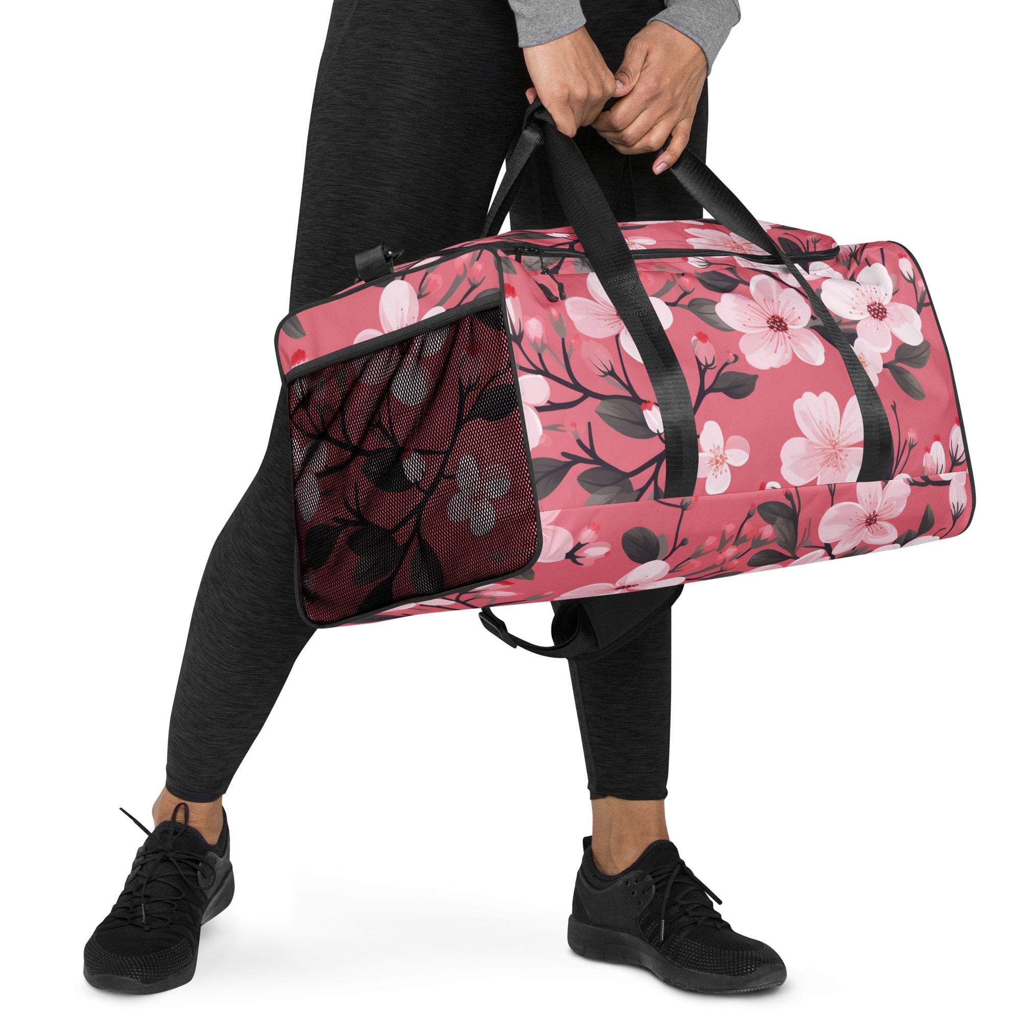 Floral Duffle Bag, Flower Lover Gym Bag, Botanical Travel Bag, Flower Enthusiast Bag, Blossom Duffle, Lovely Bloom Carryall, Spring Inspired Luggage