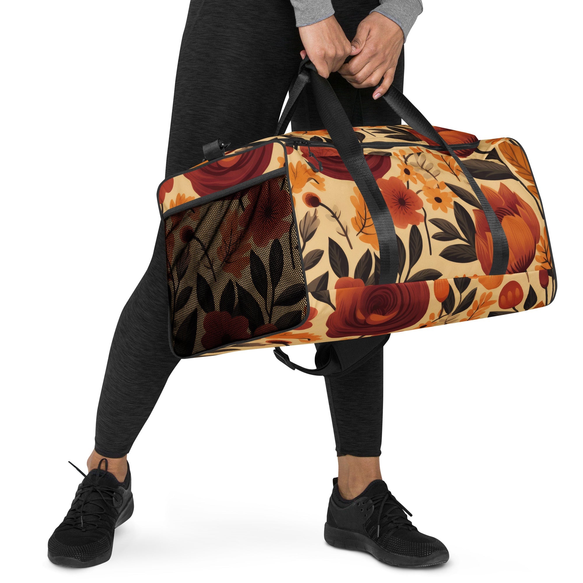 Floral Duffle Bag, Flower Lover Gym Bag, Botanical Travel Bag, Flower Enthusiast Bag, Blossom Duffle, Lovely Bloom Carryall, Spring Inspired Luggage