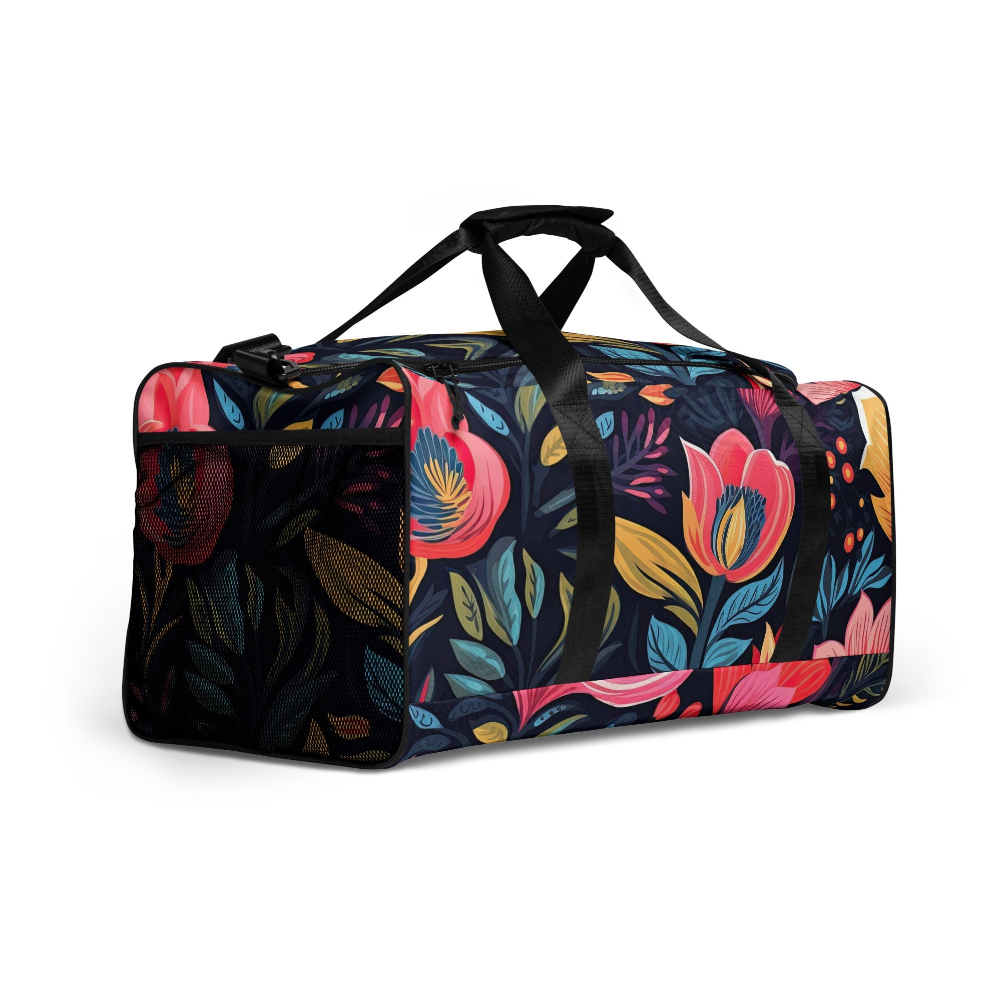 Floral Duffle Bag, Flower Lover Gym Bag, Botanical Travel Bag, Flower Enthusiast Bag, Blossom Duffle, Lovely Bloom Carryall, Spring Inspired Luggage