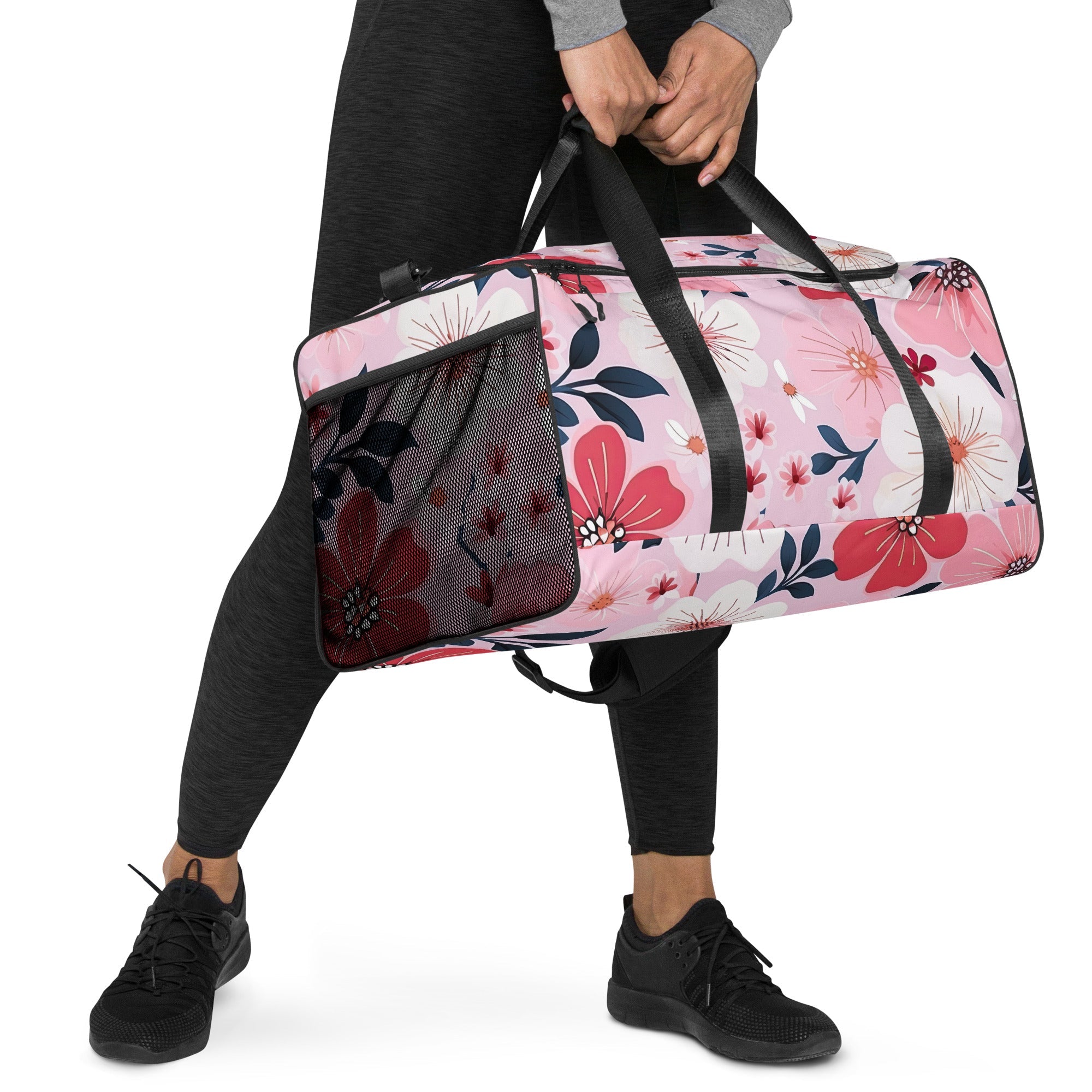 Floral Duffle Bag, Flower Lover Gym Bag, Botanical Travel Bag, Flower Enthusiast Bag, Blossom Duffle, Lovely Bloom Carryall, Spring Inspired Luggage