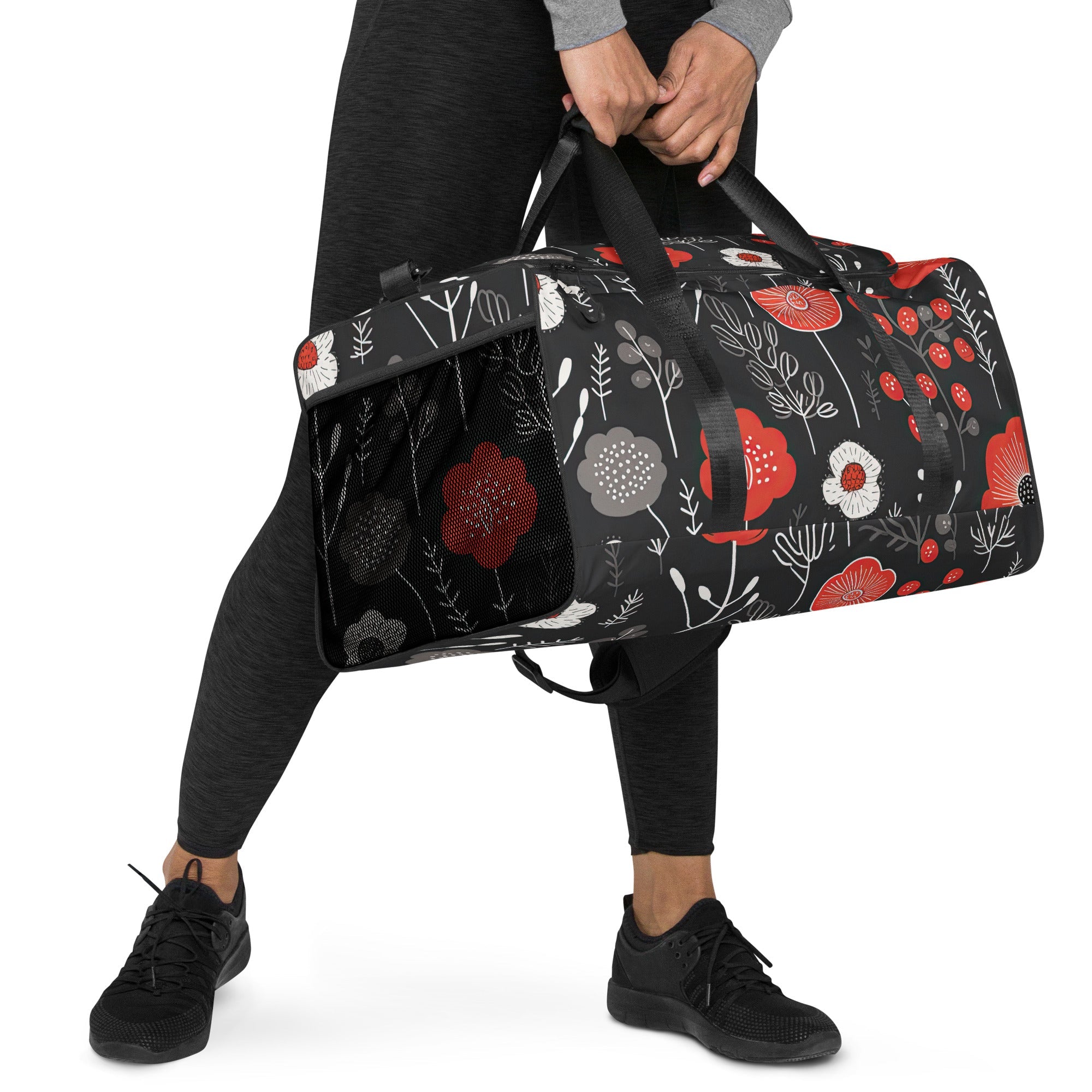 Floral Duffle Bag, Flower Lover Gym Bag, Botanical Travel Bag, Flower Enthusiast Bag, Blossom Duffle, Lovely Bloom Carryall, Spring Inspired Luggage