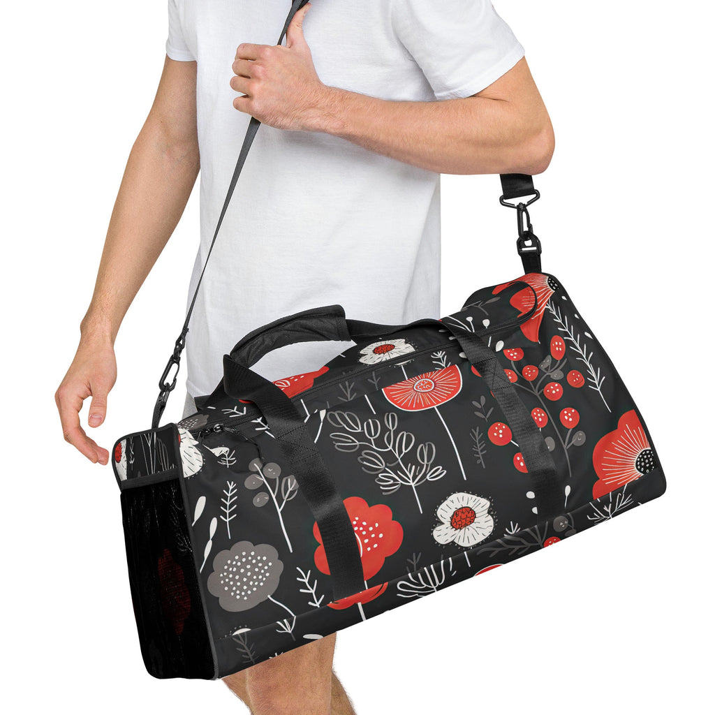 Floral Duffle Bag, Flower Lover Gym Bag, Botanical Travel Bag, Flower Enthusiast Bag, Blossom Duffle, Lovely Bloom Carryall, Spring Inspired Luggage