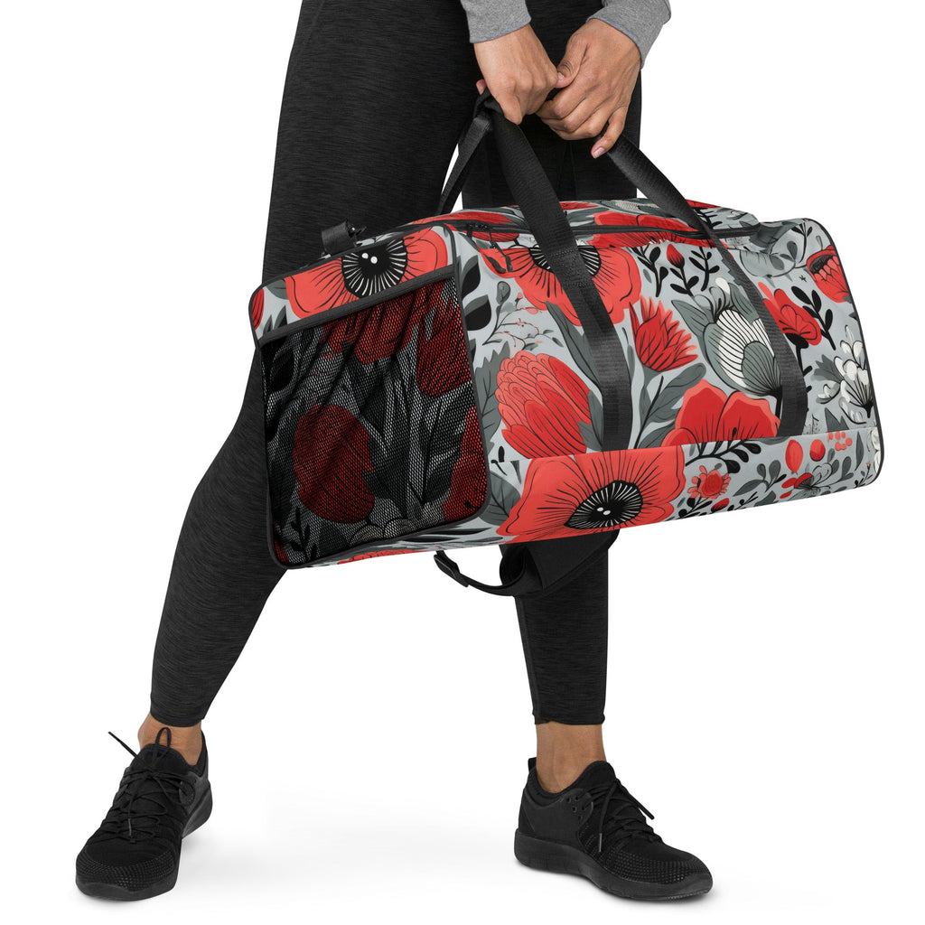 Floral Duffle Bag, Flower Lover Gym Bag, Botanical Travel Bag, Flower Enthusiast Bag, Blossom Duffle, Lovely Bloom Carryall, Spring Inspired Luggage
