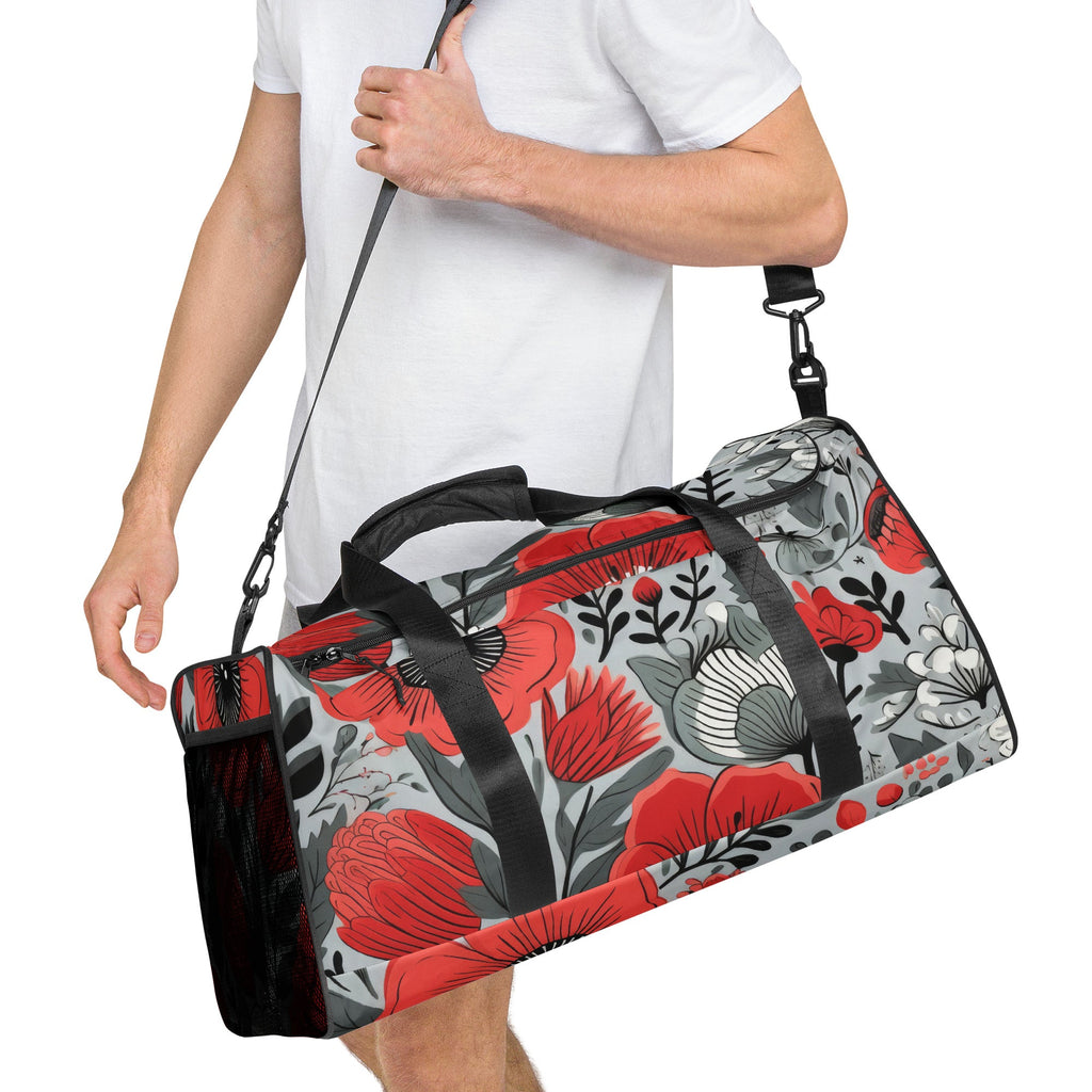 Floral Duffle Bag, Flower Lover Gym Bag, Botanical Travel Bag, Flower Enthusiast Bag, Blossom Duffle, Lovely Bloom Carryall, Spring Inspired Luggage