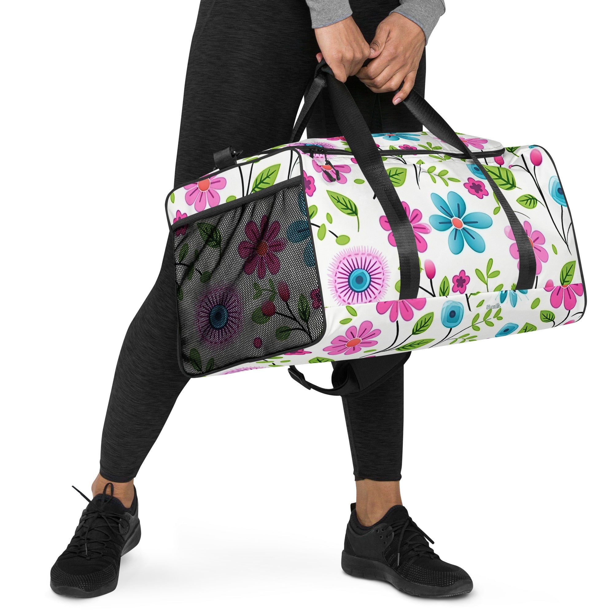 Floral Duffle Bag, Flower Lover Gym Bag, Botanical Travel Bag, Flower Enthusiast Bag, Blossom Duffle, Lovely Bloom Carryall, Spring Inspired Luggage