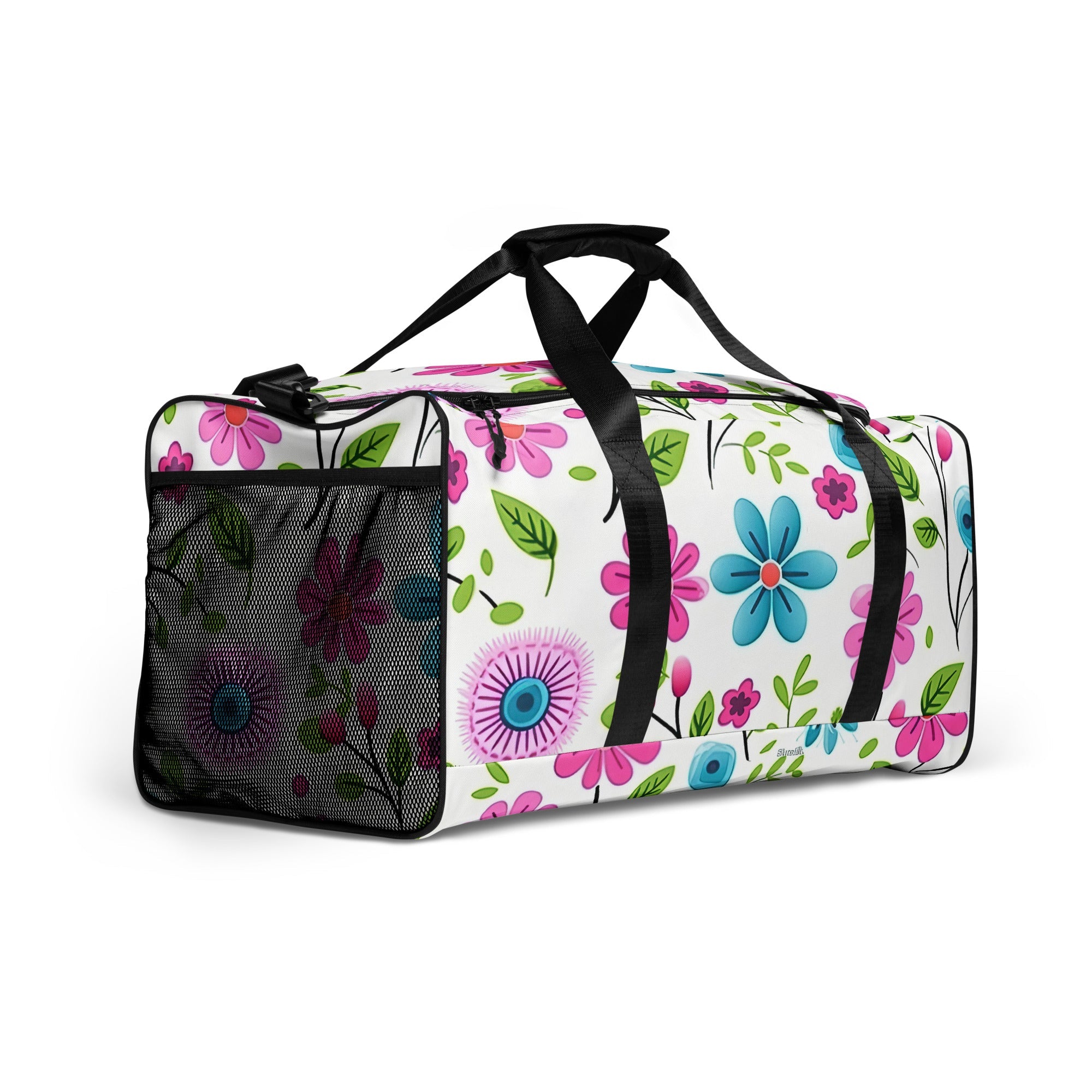 Floral Duffle Bag, Flower Lover Gym Bag, Botanical Travel Bag, Flower Enthusiast Bag, Blossom Duffle, Lovely Bloom Carryall, Spring Inspired Luggage