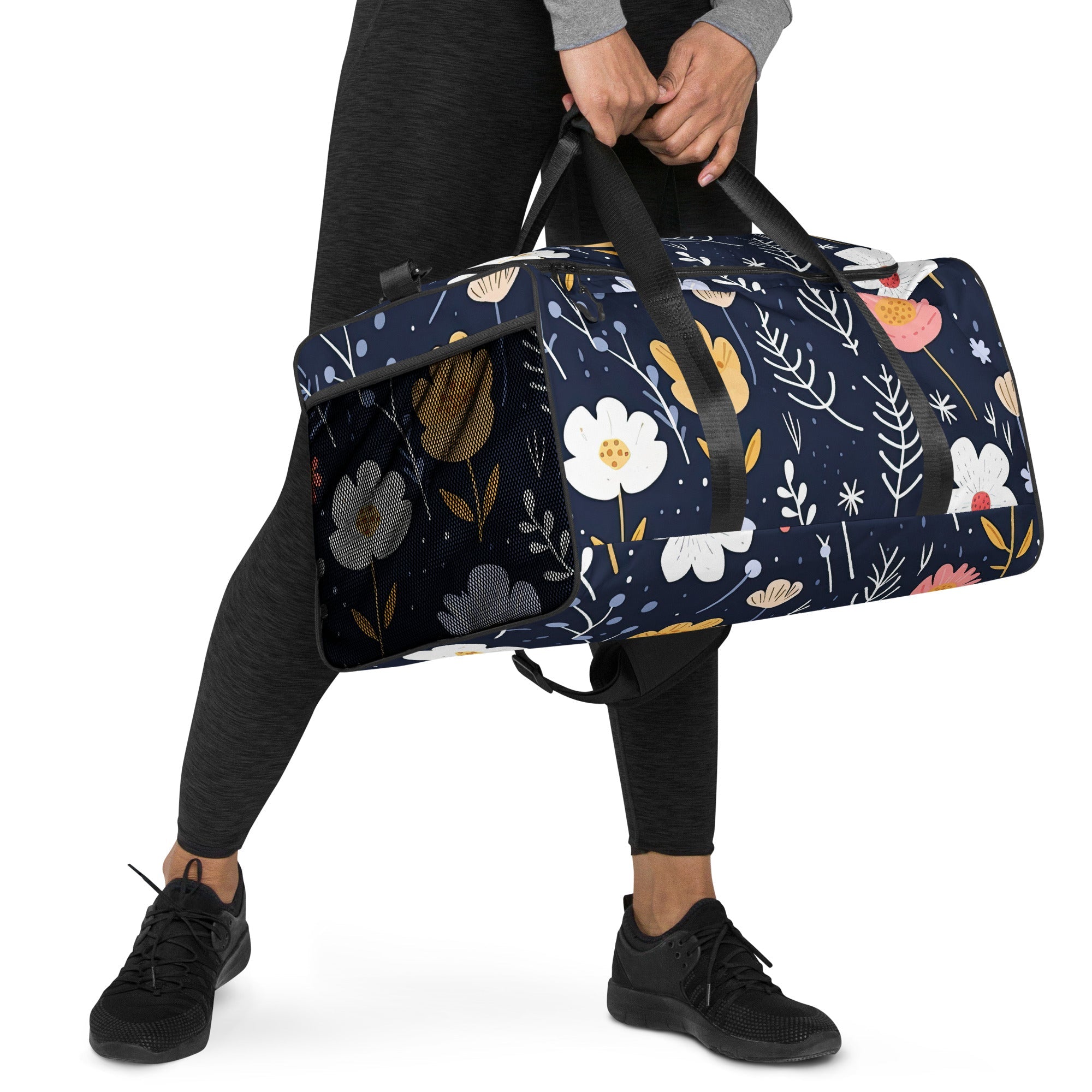 Floral Duffle Bag, Flower Lover Gym Bag, Botanical Travel Bag, Flower Enthusiast Bag, Blossom Duffle, Lovely Bloom Carryall, Spring Inspired Luggage