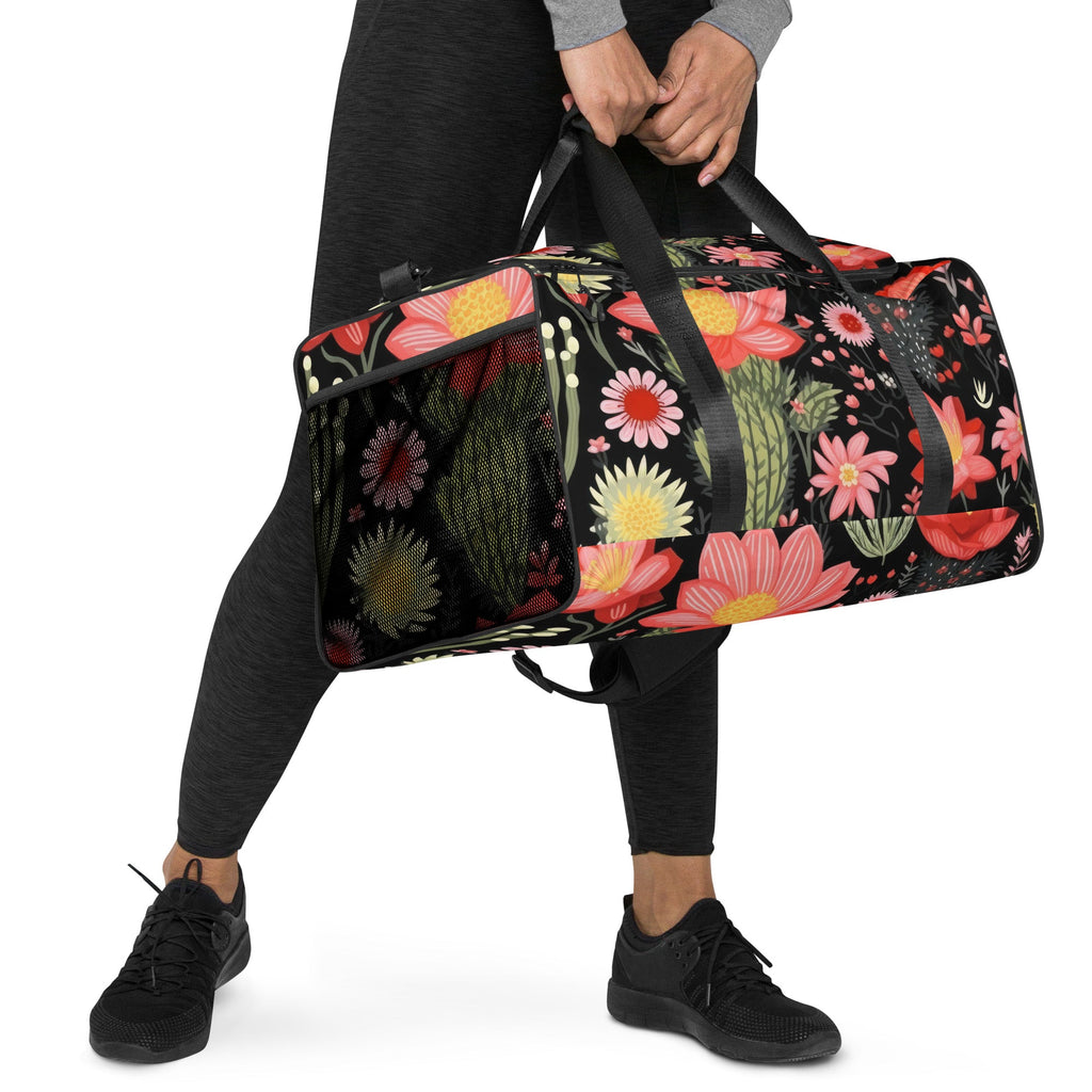 Floral Duffle Bag, Flower Lover Gym Bag, Botanical Travel Bag, Flower Enthusiast Bag, Blossom Duffle, Lovely Bloom Carryall, Spring Inspired Luggage