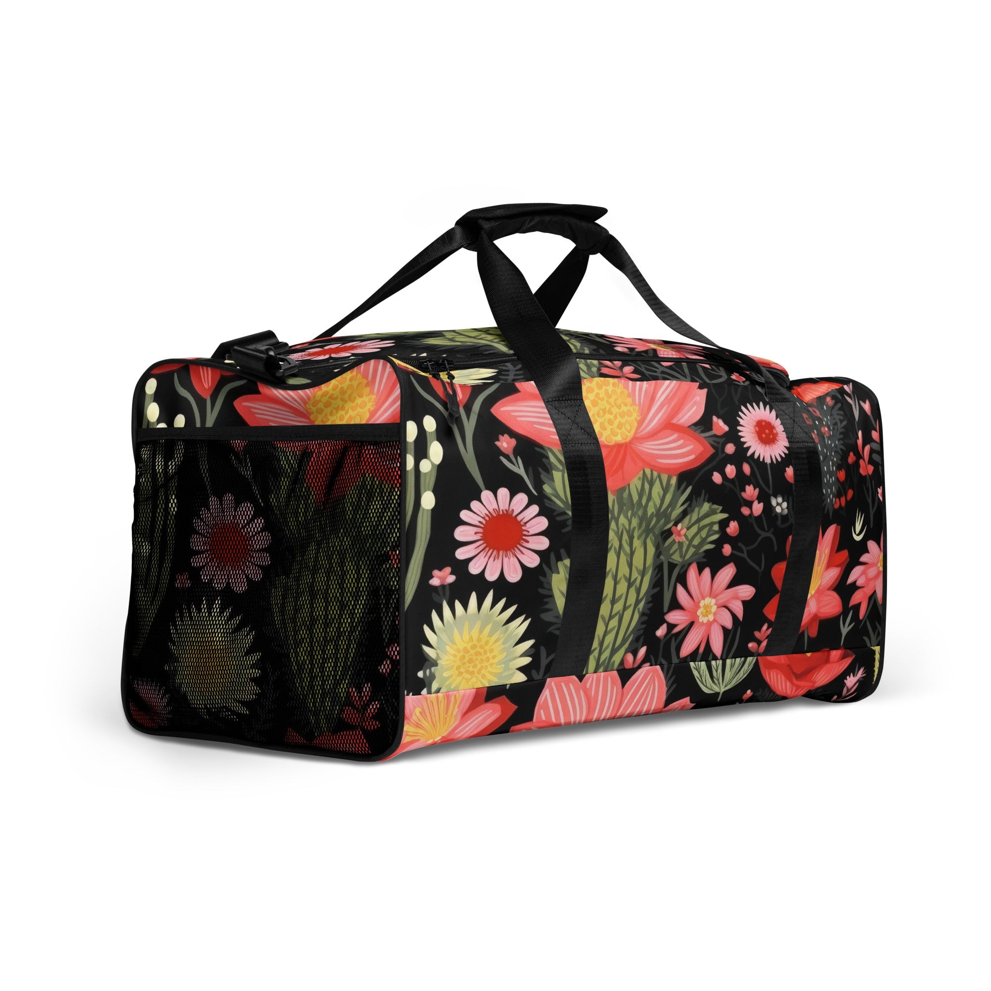 Floral Duffle Bag, Flower Lover Gym Bag, Botanical Travel Bag, Flower Enthusiast Bag, Blossom Duffle, Lovely Bloom Carryall, Spring Inspired Luggage