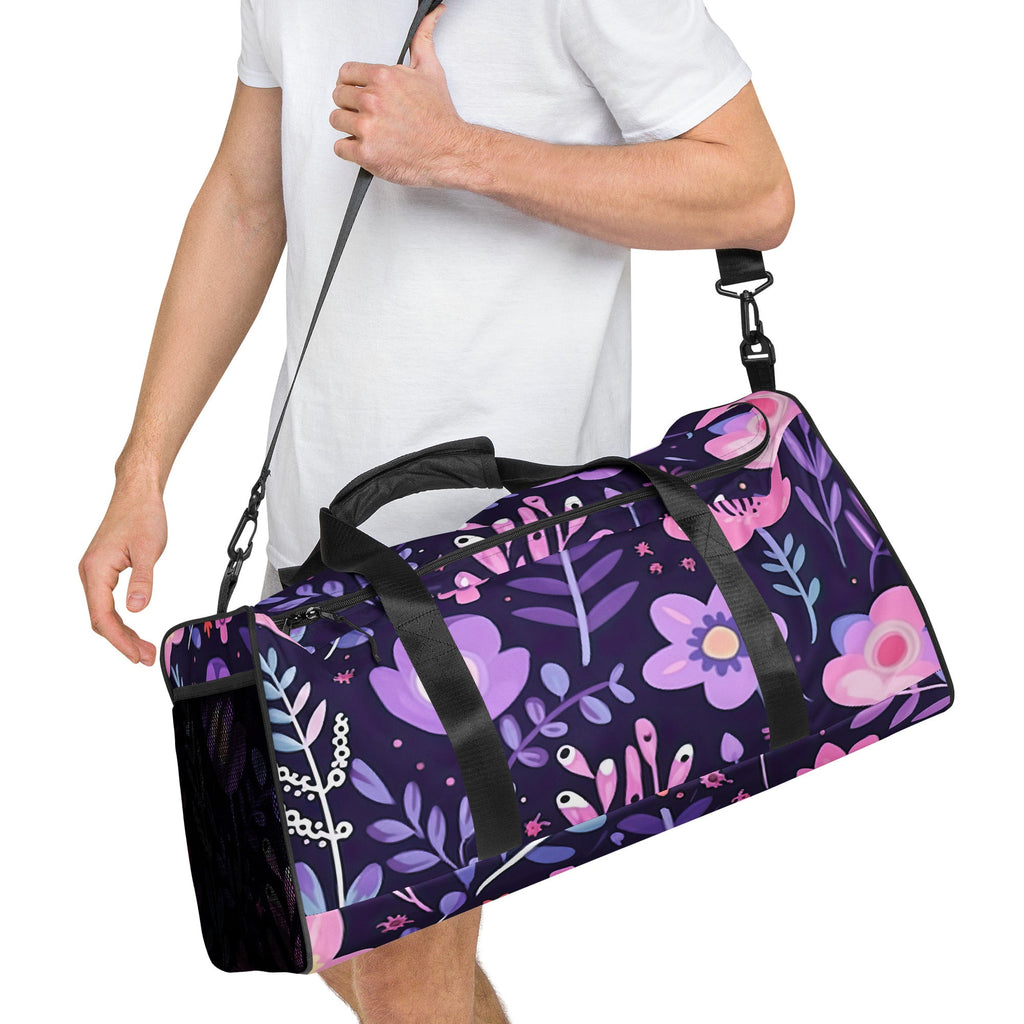 Floral Duffle Bag, Flower Lover Gym Bag, Botanical Travel Bag, Flower Enthusiast Bag, Blossom Duffle, Lovely Bloom Carryall, Spring Inspired Luggage