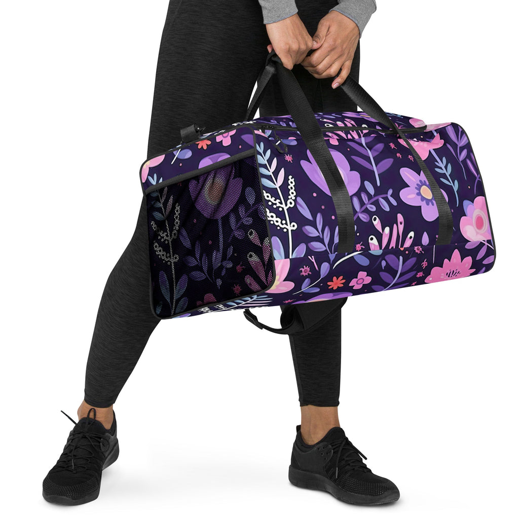 Floral Duffle Bag, Flower Lover Gym Bag, Botanical Travel Bag, Flower Enthusiast Bag, Blossom Duffle, Lovely Bloom Carryall, Spring Inspired Luggage
