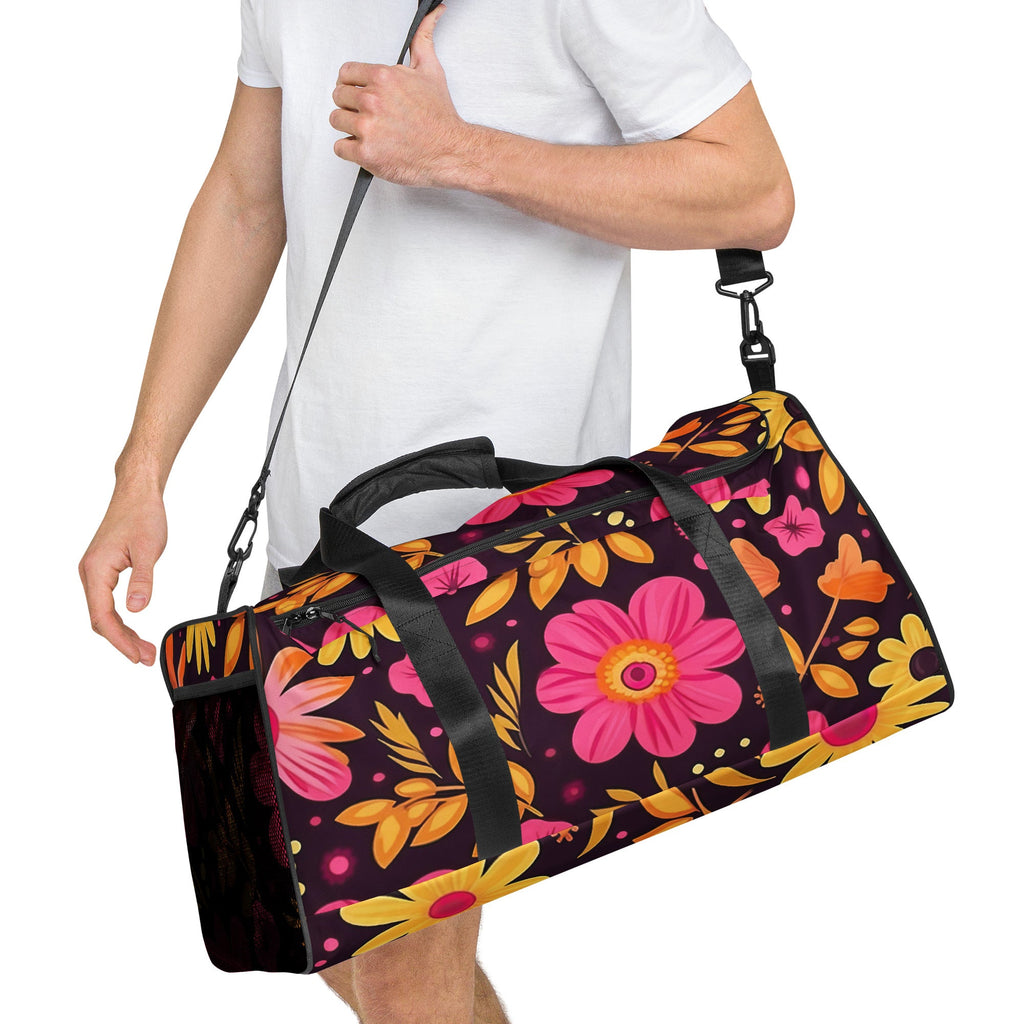 Floral Duffle Bag, Flower Lover Gym Bag, Botanical Travel Bag, Flower Enthusiast Bag, Blossom Duffle, Lovely Bloom Carryall, Spring Inspired Luggage
