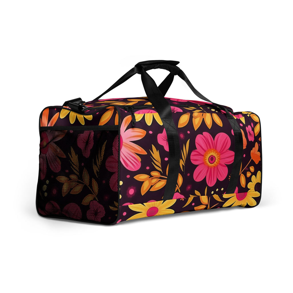 Floral Duffle Bag, Flower Lover Gym Bag, Botanical Travel Bag, Flower Enthusiast Bag, Blossom Duffle, Lovely Bloom Carryall, Spring Inspired Luggage