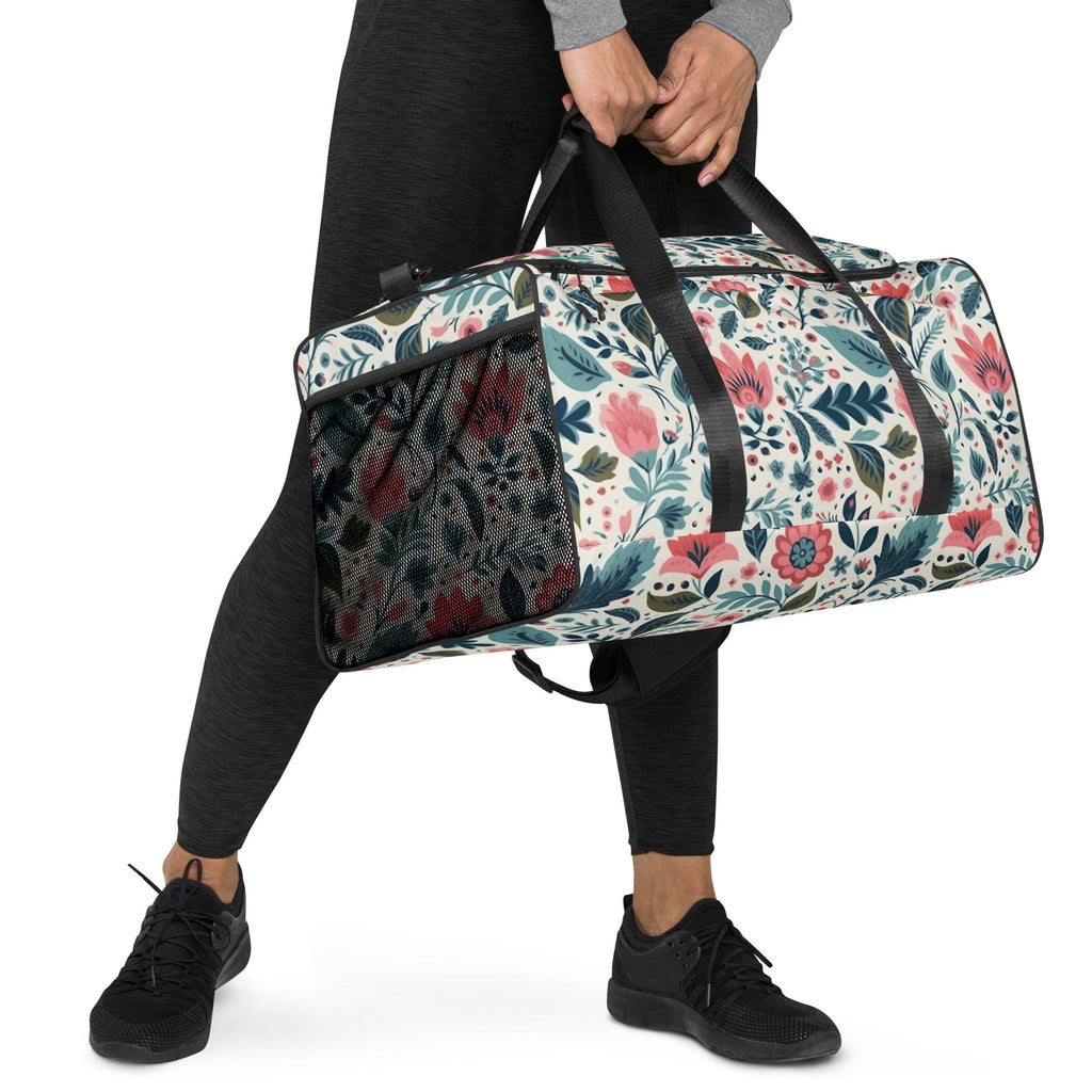 Floral Duffle Bag, Flower Lover Gym Bag, Botanical Travel Bag, Flower Enthusiast Bag, Blossom Duffle, Lovely Bloom Carryall, Spring Inspired Luggage