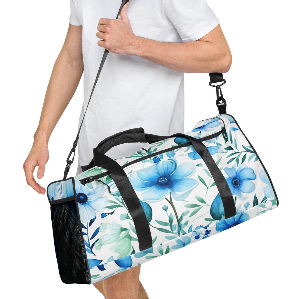 Floral Duffle Bag, Flower Lover Gym Bag, Botanical Travel Bag, Flower Enthusiast Bag, Blossom Duffle, Lovely Bloom Carryall, Spring Inspired Luggage