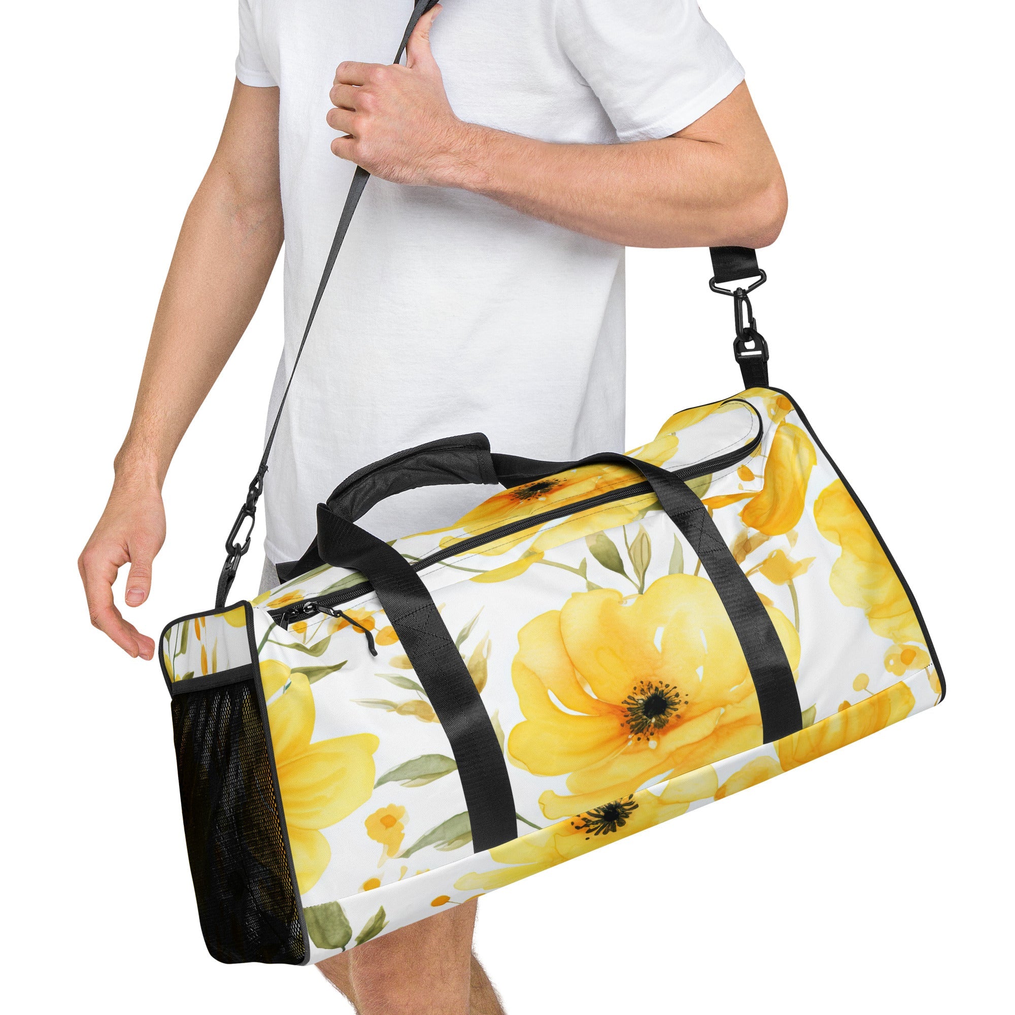 Floral Duffle Bag, Flower Lover Gym Bag, Botanical Travel Bag, Flower Enthusiast Bag, Blossom Duffle, Lovely Bloom Carryall, Spring Inspired Luggage