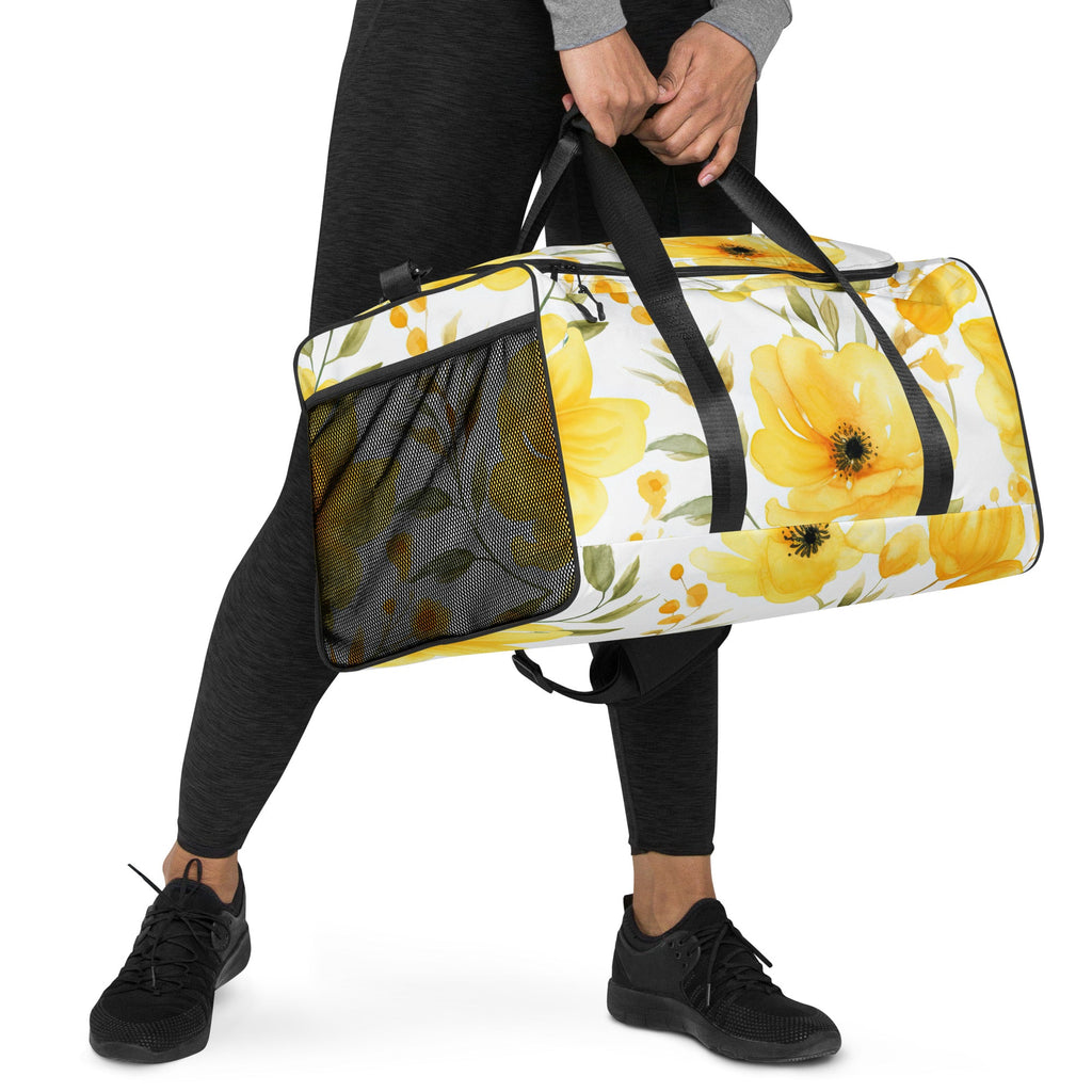 Floral Duffle Bag, Flower Lover Gym Bag, Botanical Travel Bag, Flower Enthusiast Bag, Blossom Duffle, Lovely Bloom Carryall, Spring Inspired Luggage