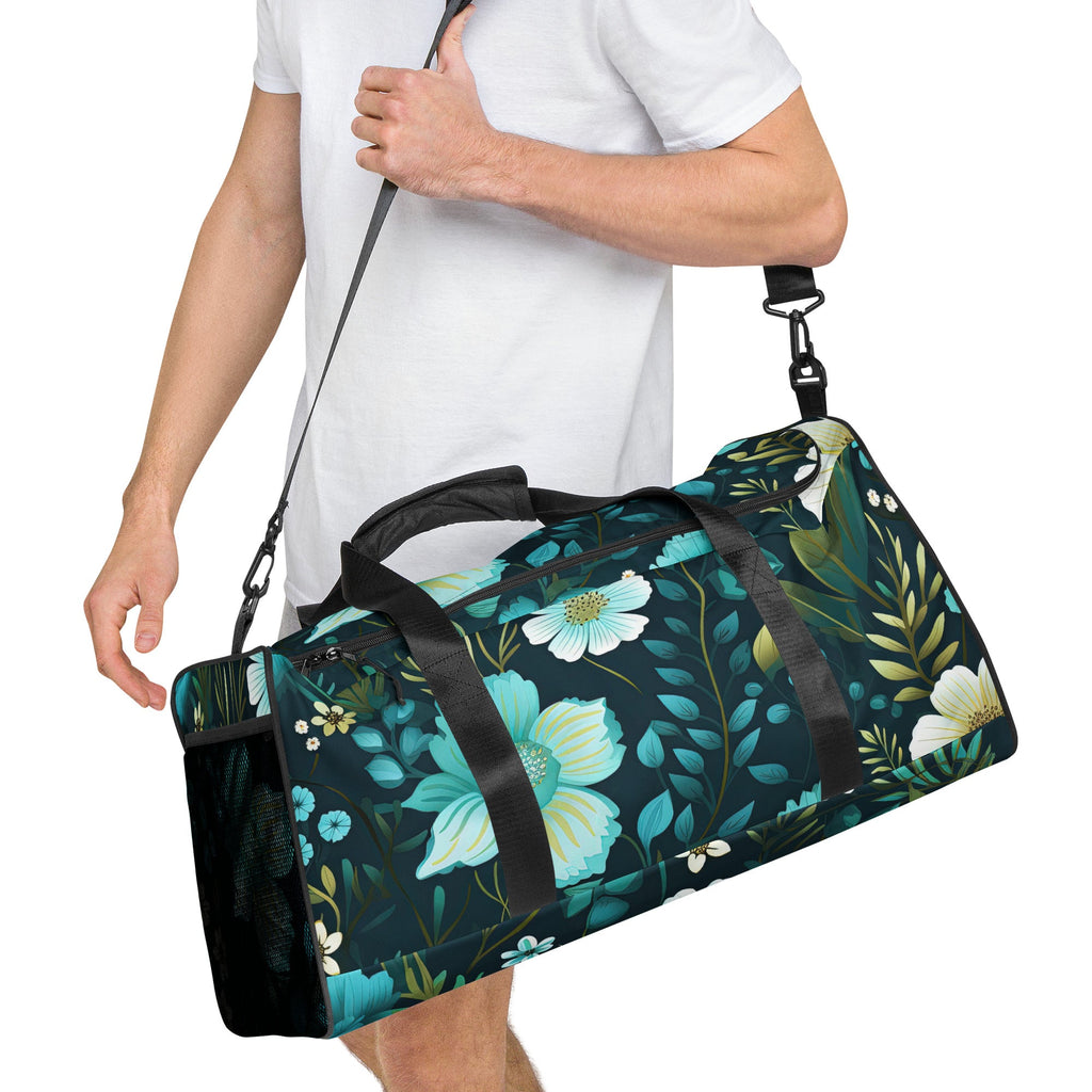 Floral Duffle Bag, Flower Lover Gym Bag, Botanical Travel Bag, Flower Enthusiast Bag, Blossom Duffle, Lovely Bloom Carryall, Spring Inspired Luggage