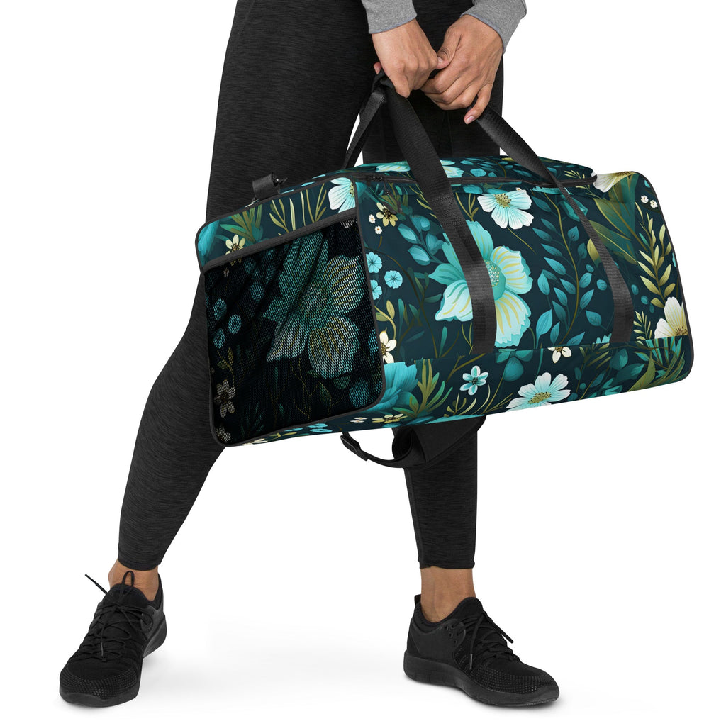 Floral Duffle Bag, Flower Lover Gym Bag, Botanical Travel Bag, Flower Enthusiast Bag, Blossom Duffle, Lovely Bloom Carryall, Spring Inspired Luggage