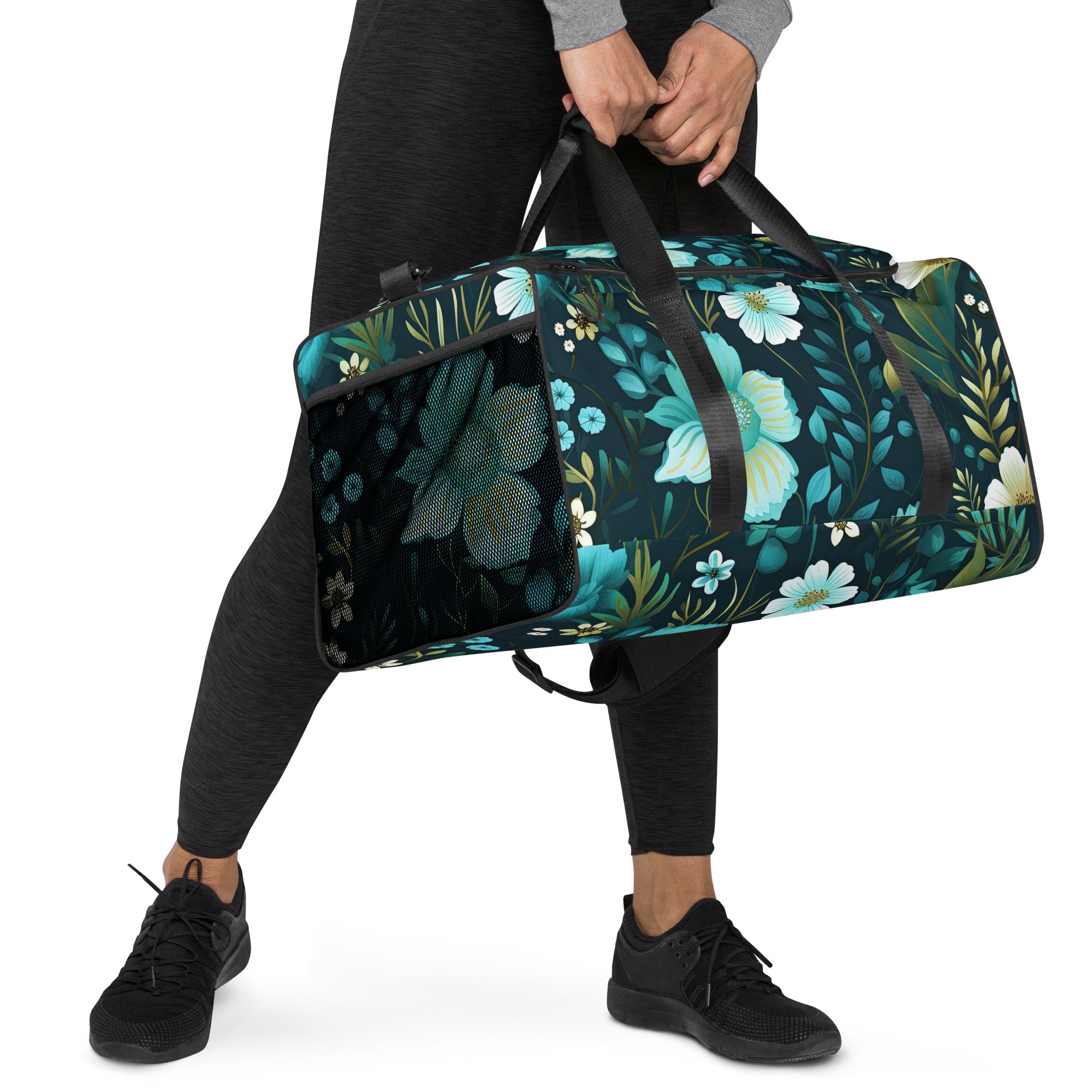 Floral Duffle Bag, Flower Lover Gym Bag, Botanical Travel Bag, Flower Enthusiast Bag, Blossom Duffle, Lovely Bloom Carryall, Spring Inspired Luggage