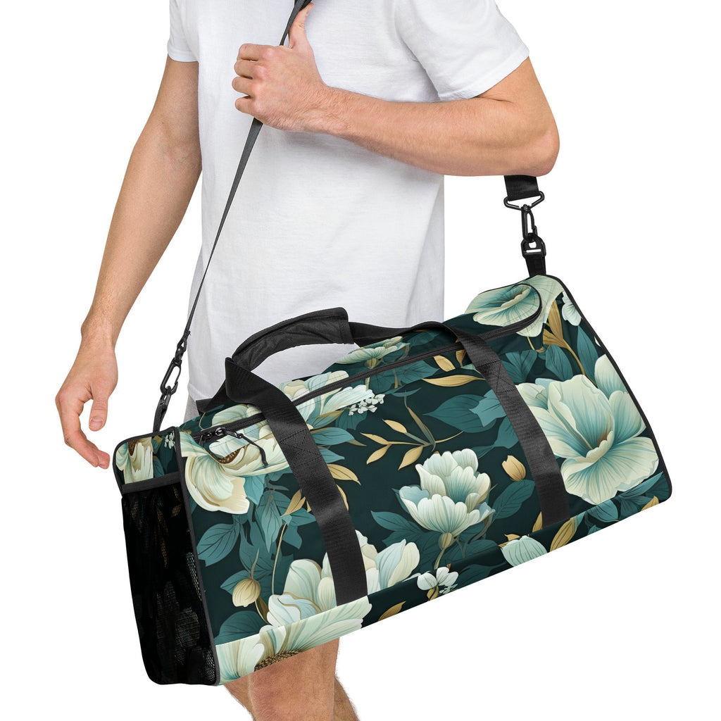 Floral Duffle Bag, Flower Lover Gym Bag, Botanical Travel Bag, Flower Enthusiast Bag, Blossom Duffle, Lovely Bloom Carryall, Spring Inspired Luggage