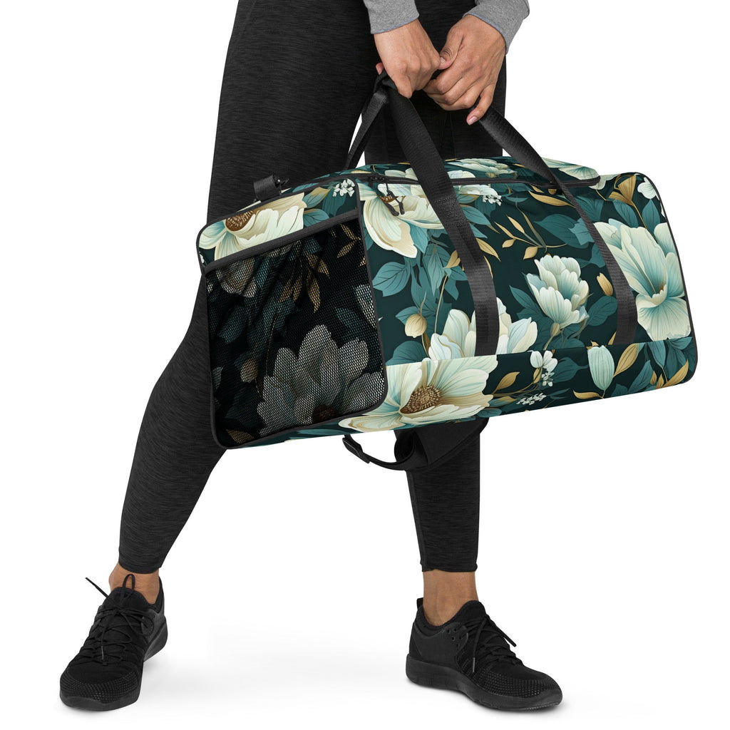 Floral Duffle Bag, Flower Lover Gym Bag, Botanical Travel Bag, Flower Enthusiast Bag, Blossom Duffle, Lovely Bloom Carryall, Spring Inspired Luggage