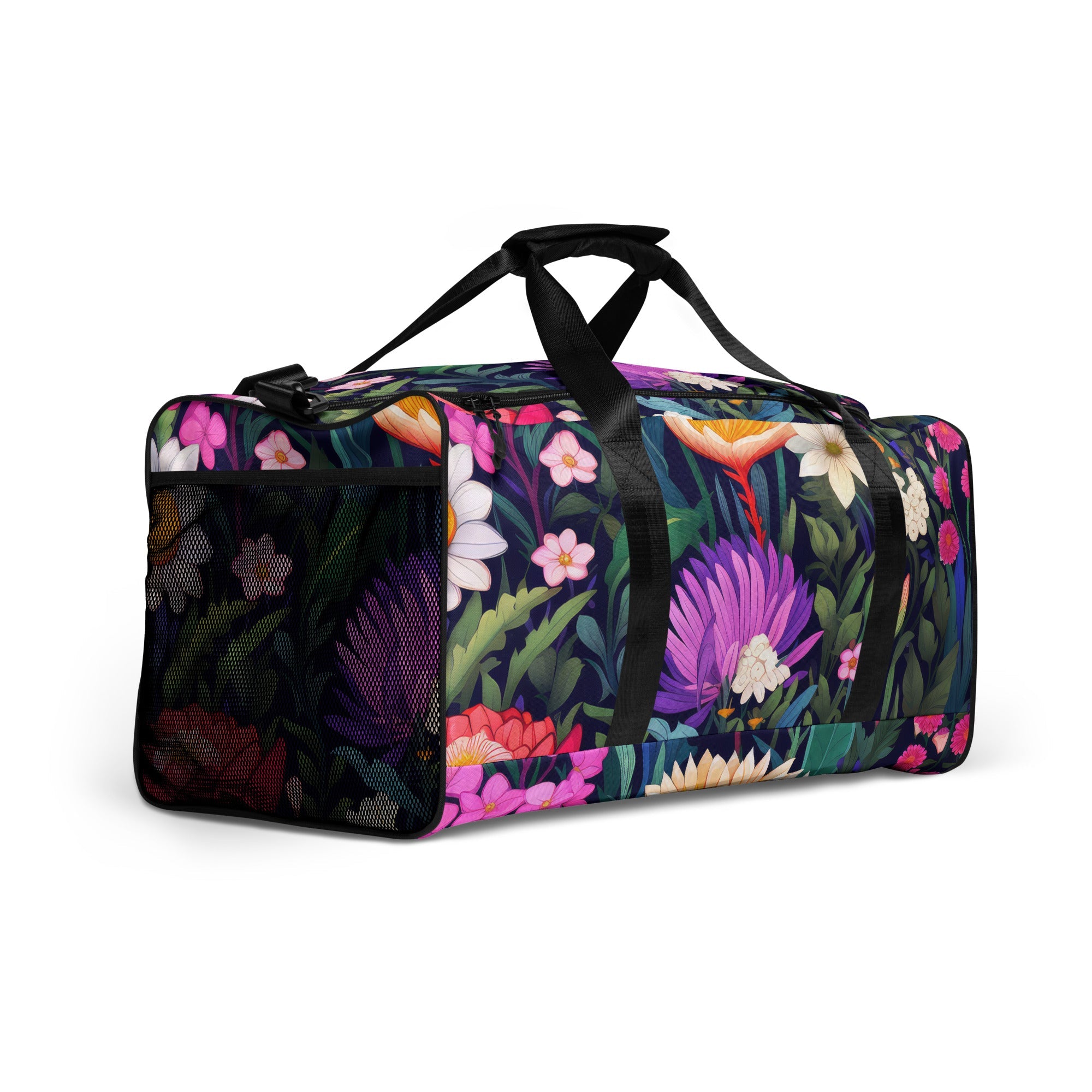 Floral Duffle Bag, Flower Lover Gym Bag, Botanical Travel Bag, Flower Enthusiast Bag, Blossom Duffle, Lovely Bloom Carryall, Spring Inspired Luggage