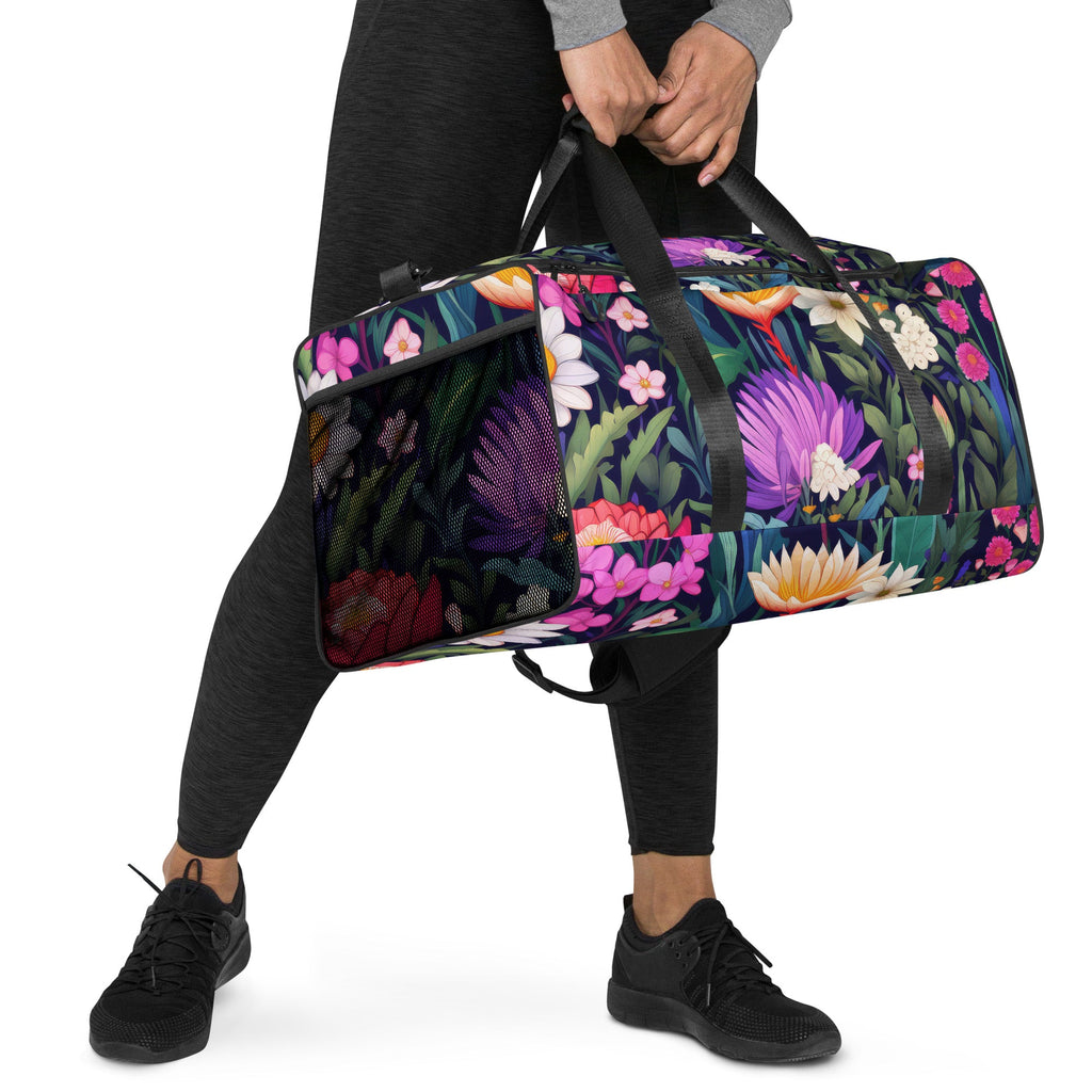 Floral Duffle Bag, Flower Lover Gym Bag, Botanical Travel Bag, Flower Enthusiast Bag, Blossom Duffle, Lovely Bloom Carryall, Spring Inspired Luggage