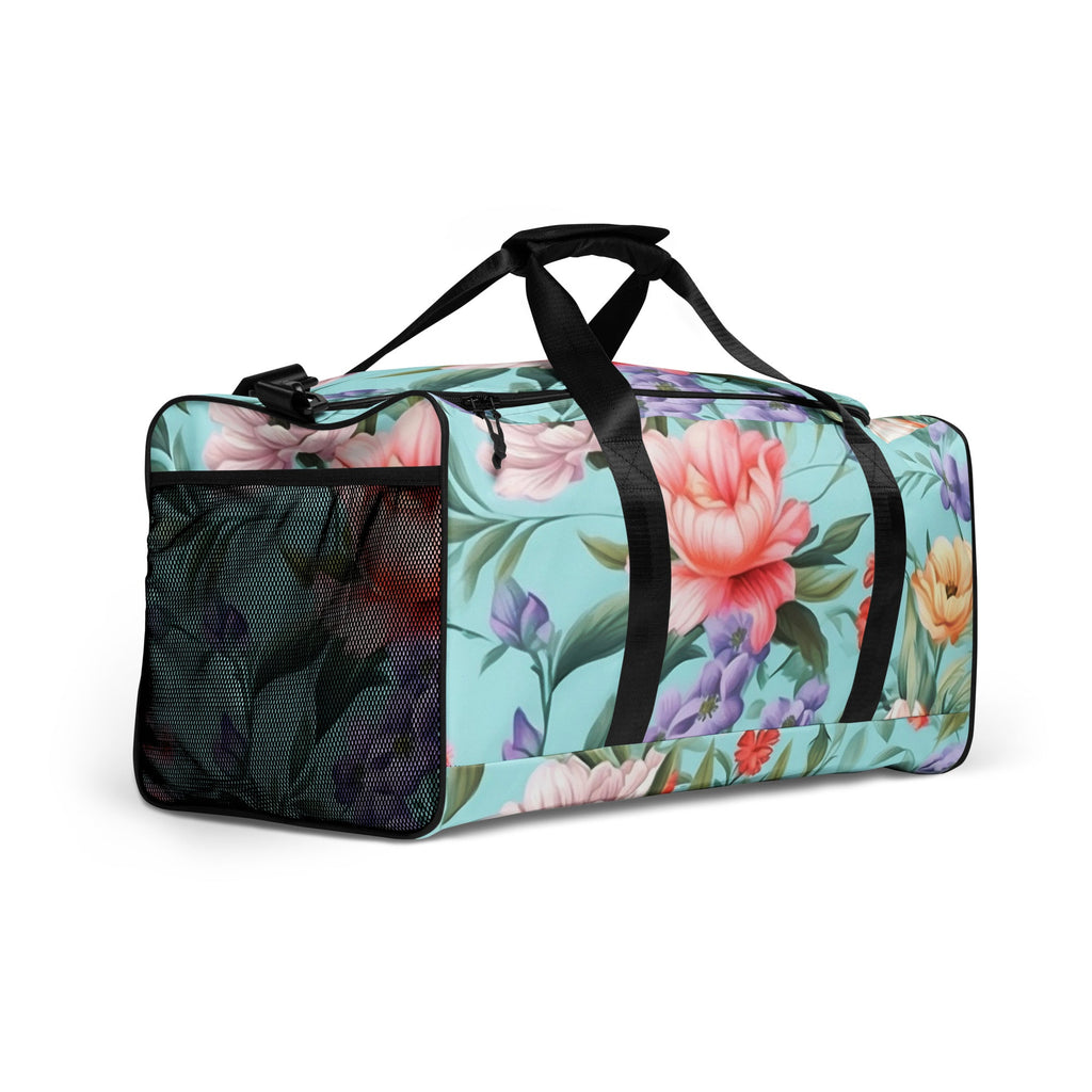 Floral Duffle Bag, Flower Lover Gym Bag, Botanical Travel Bag, Flower Enthusiast Bag, Blossom Duffle, Lovely Bloom Carryall, Spring Inspired Luggage