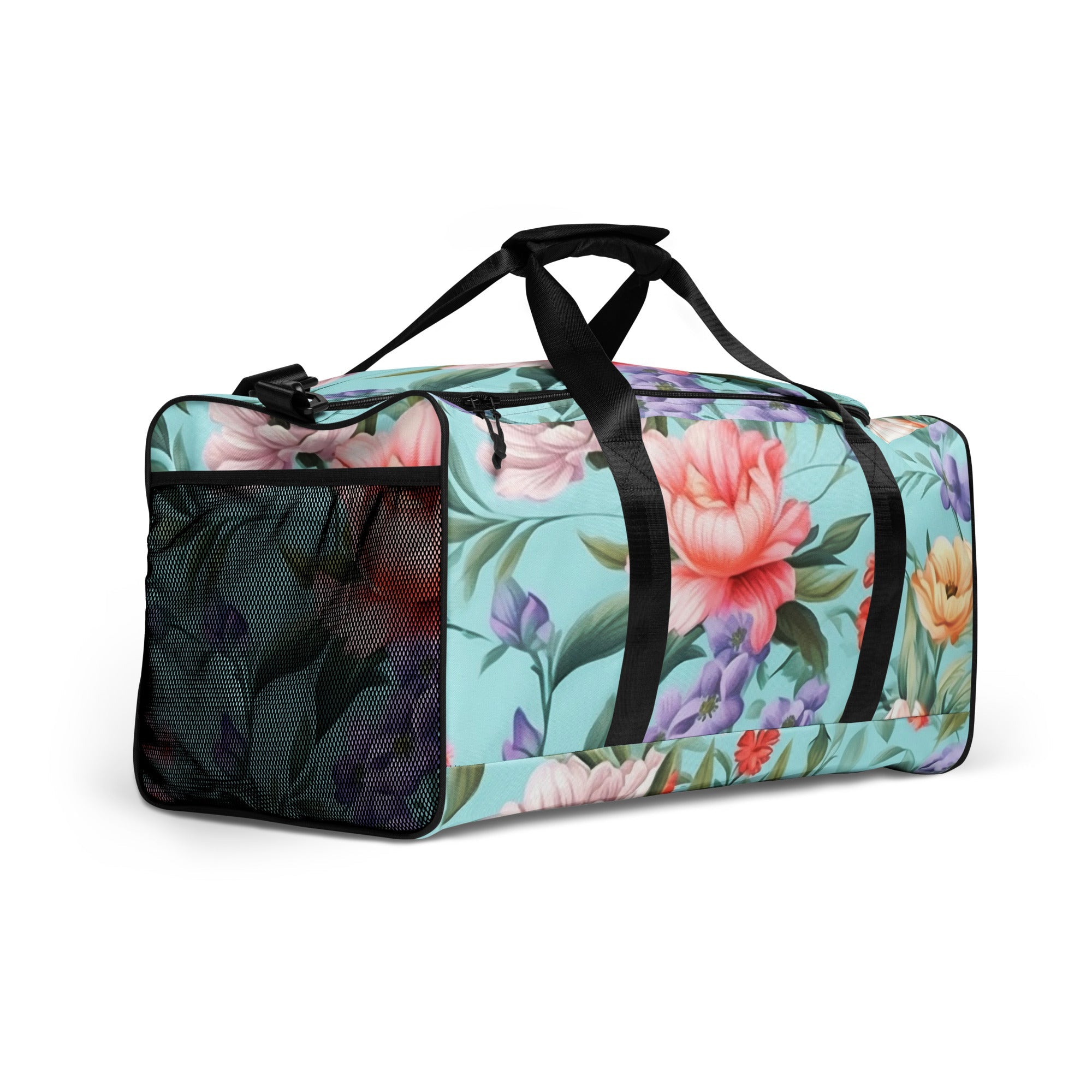 Floral Duffle Bag, Flower Lover Gym Bag, Botanical Travel Bag, Flower Enthusiast Bag, Blossom Duffle, Lovely Bloom Carryall, Spring Inspired Luggage