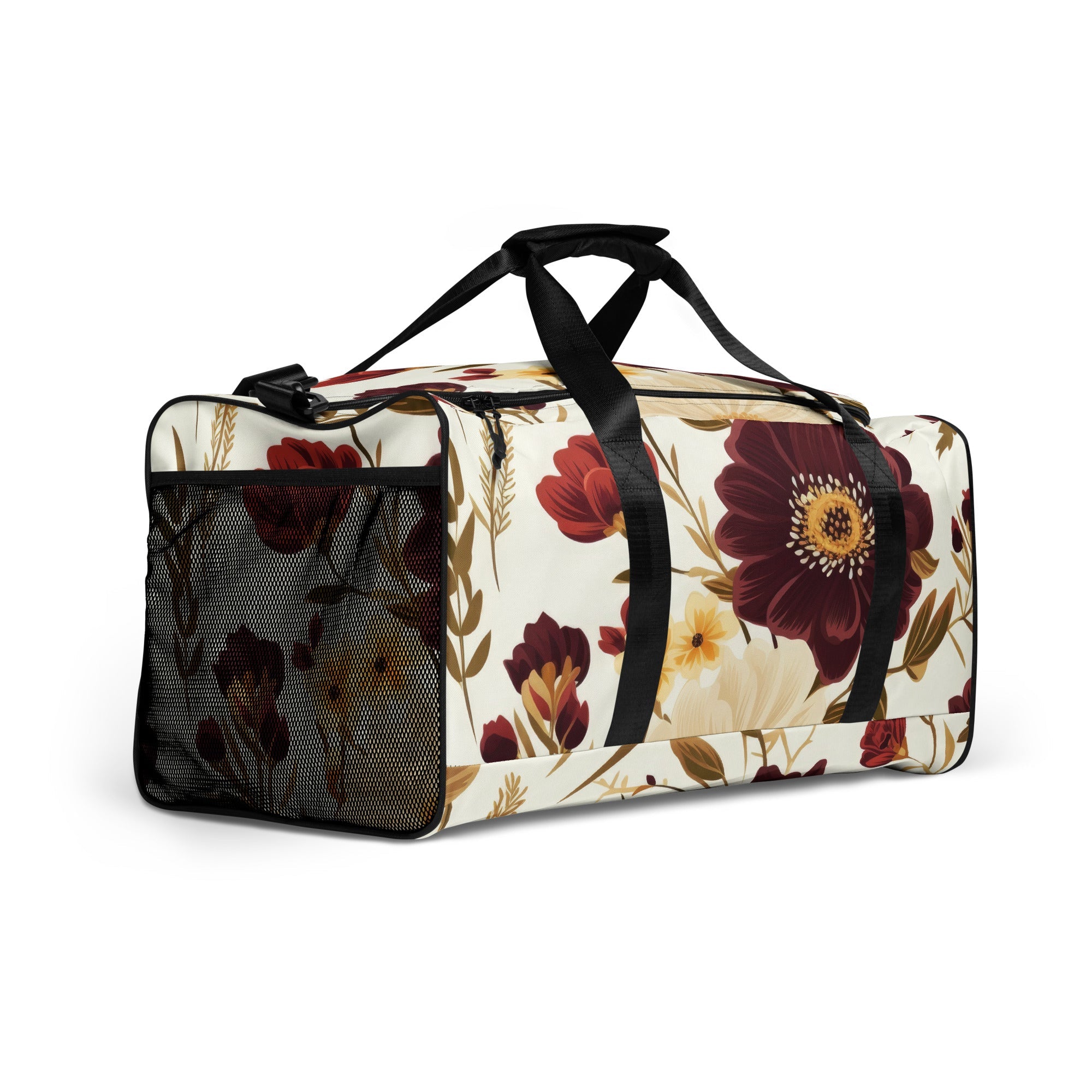 Floral Duffle Bag, Flower Lover Gym Bag, Botanical Travel Bag, Flower Enthusiast Bag, Blossom Duffle, Lovely Bloom Carryall, Spring Inspired Luggage