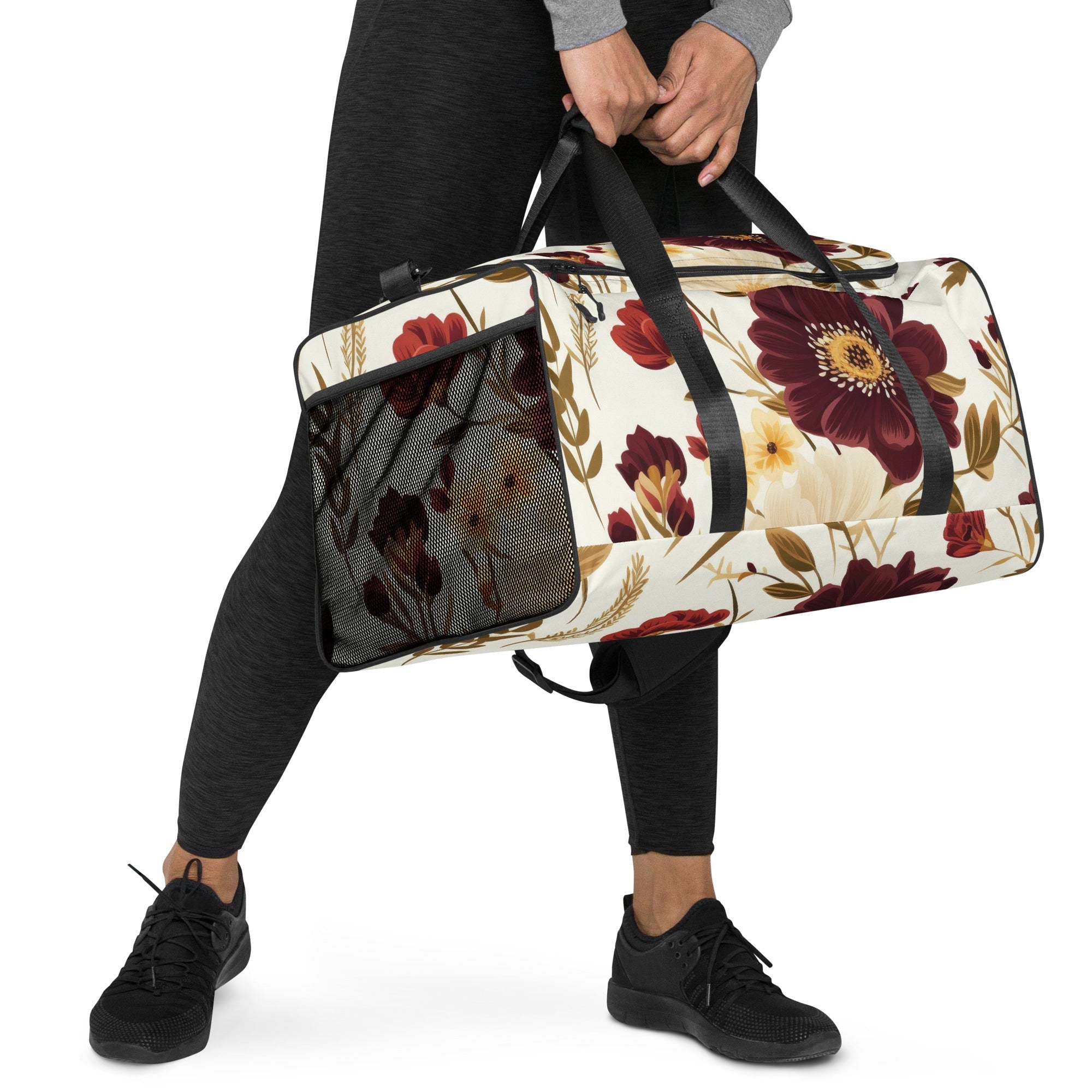 Floral Duffle Bag, Flower Lover Gym Bag, Botanical Travel Bag, Flower Enthusiast Bag, Blossom Duffle, Lovely Bloom Carryall, Spring Inspired Luggage