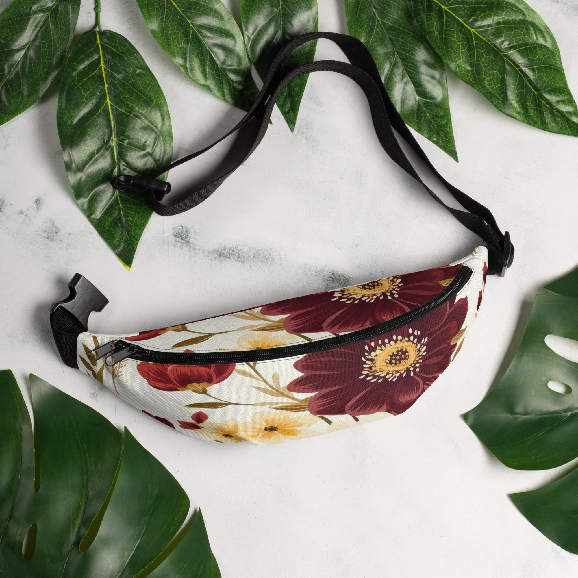 Floral Fanny Pack, Flower Lover Waist Bag, Botanical Hip Pouch, Flower Enthusiast Waist Pack, Blossom Hip Sack, Lovely Bloom Belt Bag, Spring Inspired