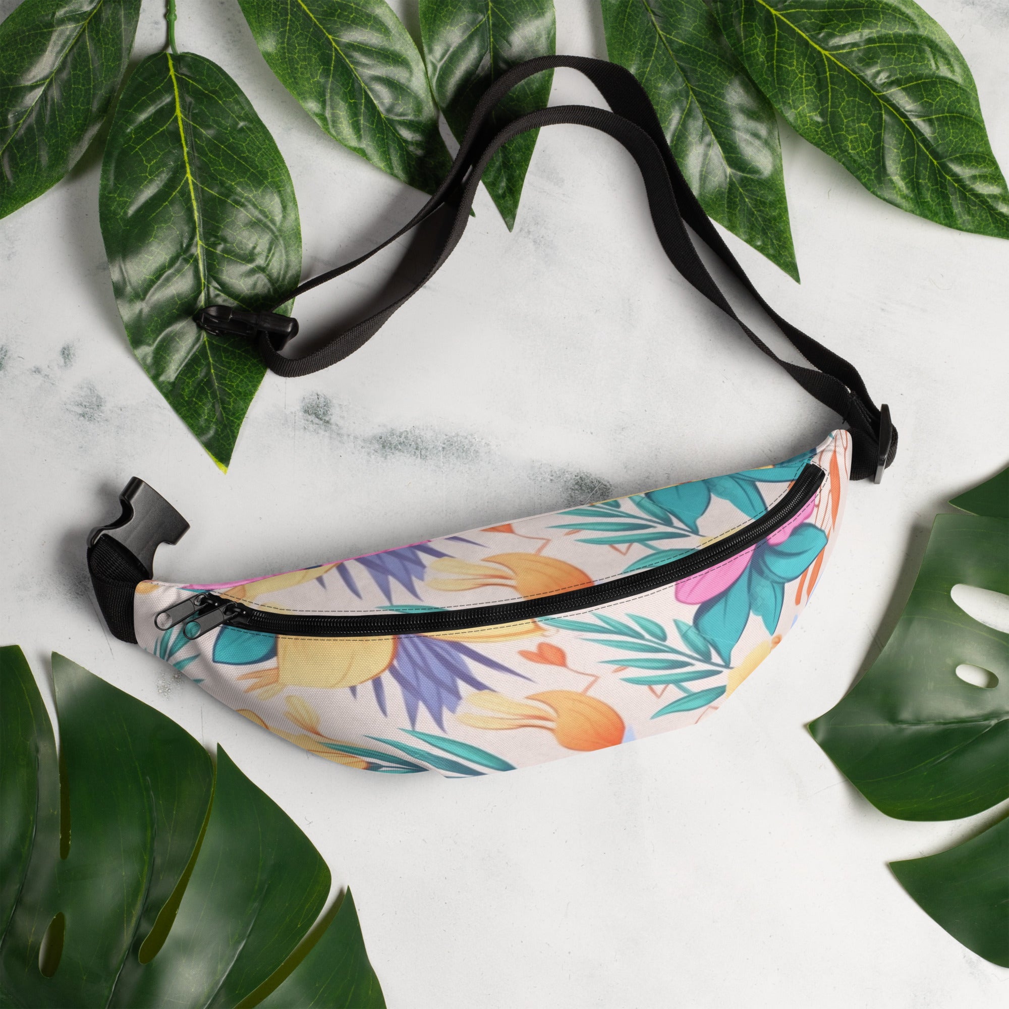 Floral Fanny Pack, Flower Lover Waist Bag, Botanical Hip Pouch, Flower Enthusiast Waist Pack, Blossom Hip Sack, Lovely Bloom Belt Bag, Spring Inspired